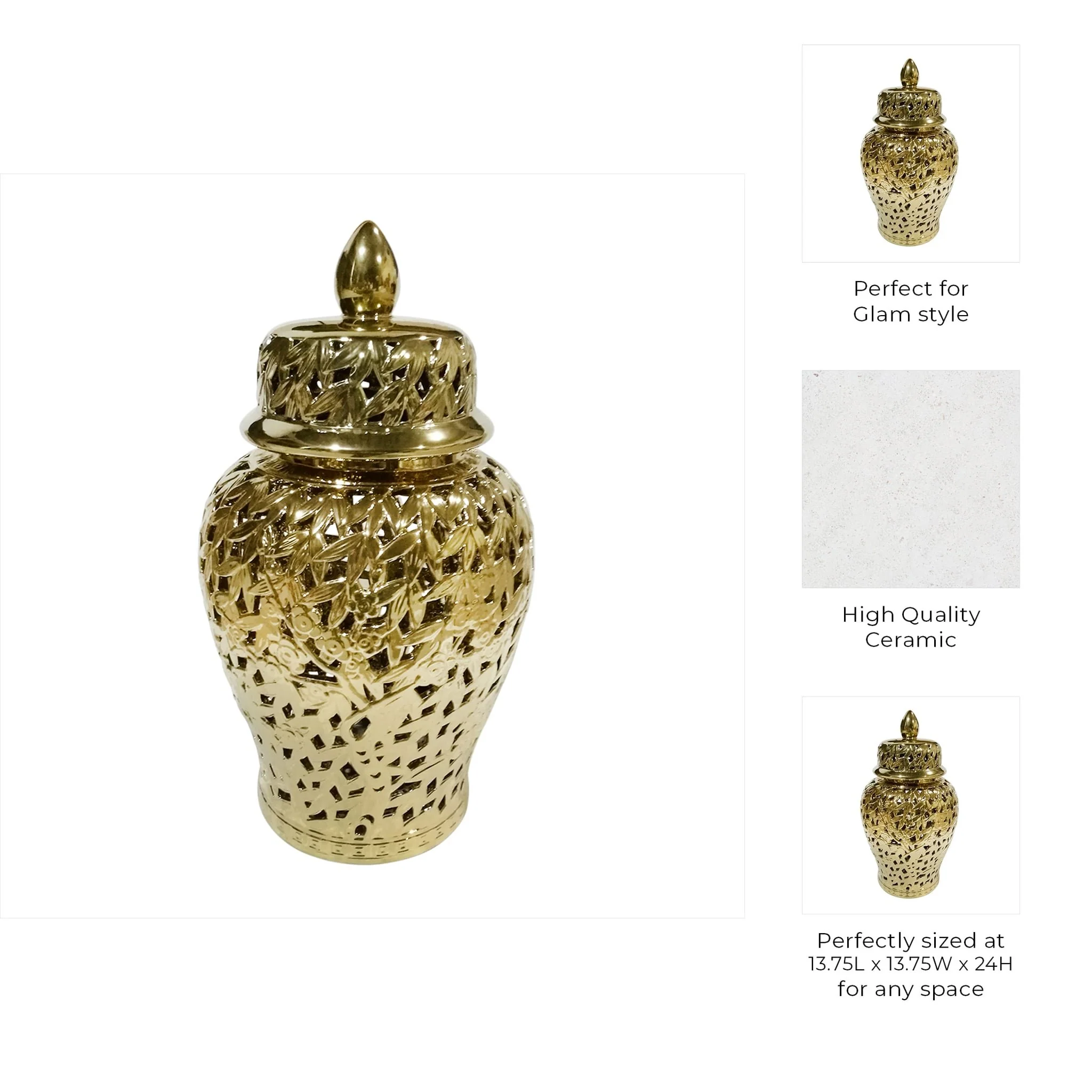 Pierced Gold Temple Jar 24 - Image 3