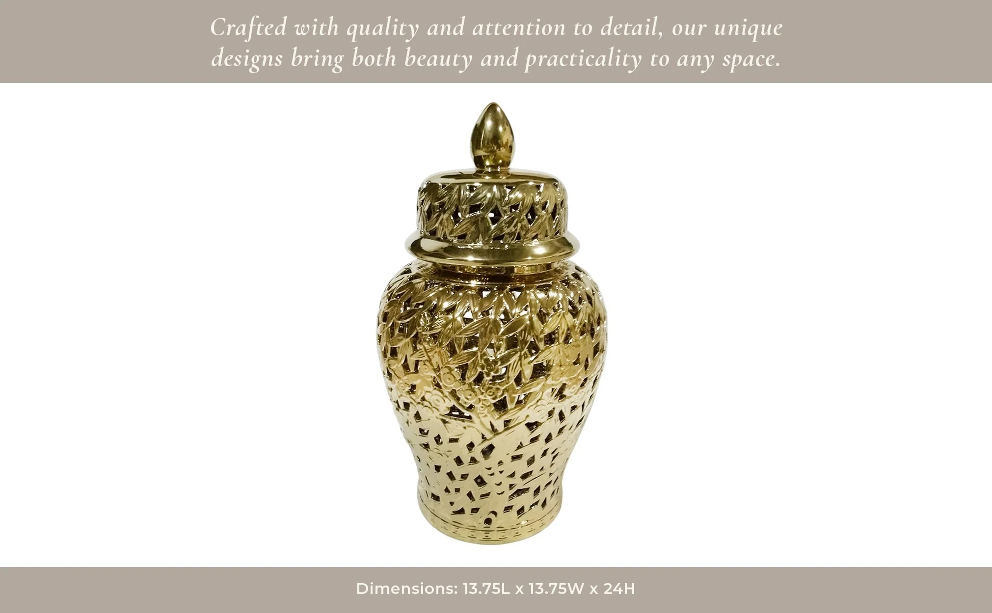Pierced Gold Temple Jar 24 - Image 4