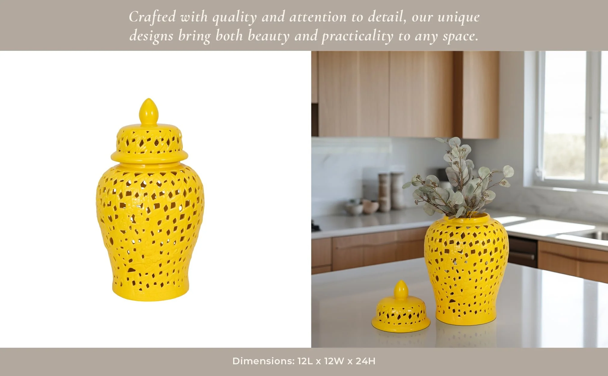 Pierced Yellow Temple Jar 24 - Image 11
