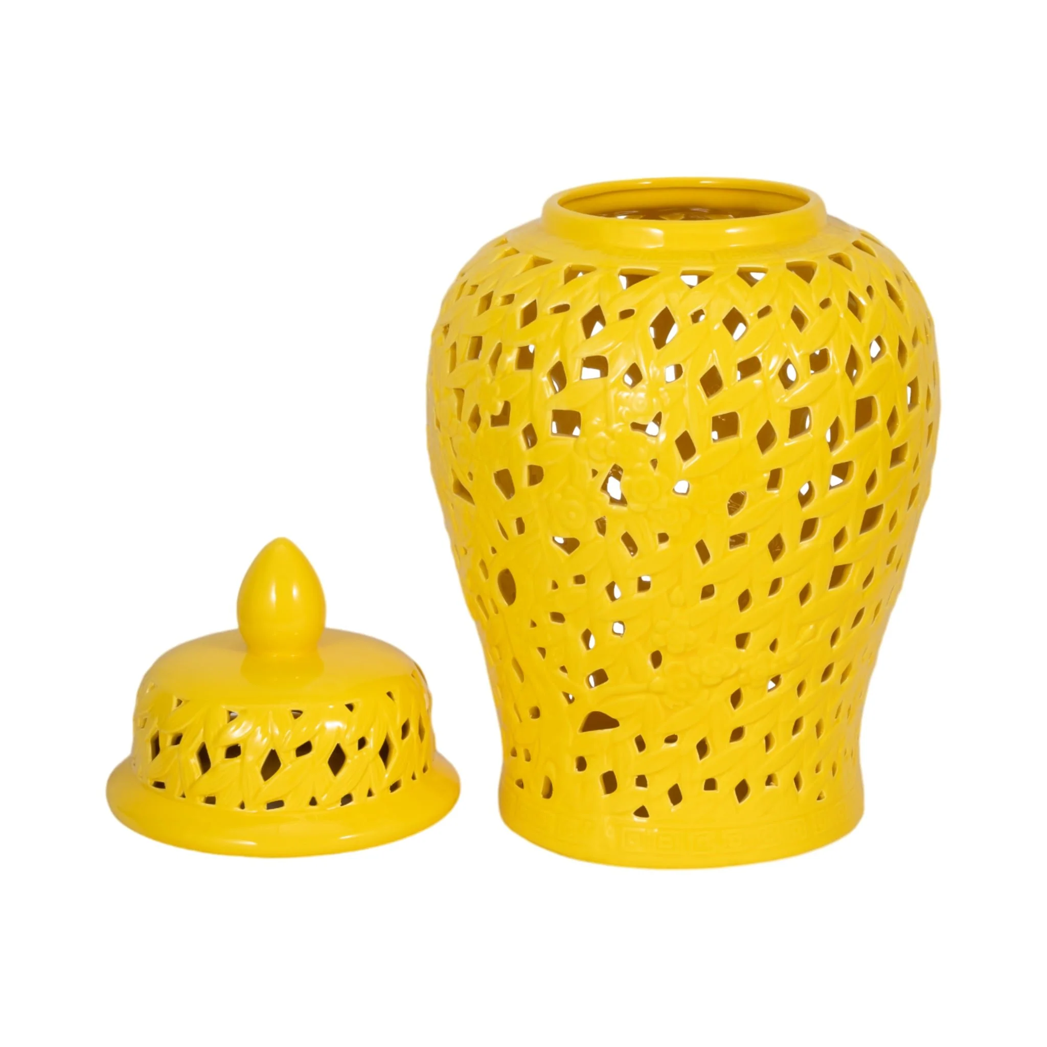 Pierced Yellow Temple Jar 24 - Image 4