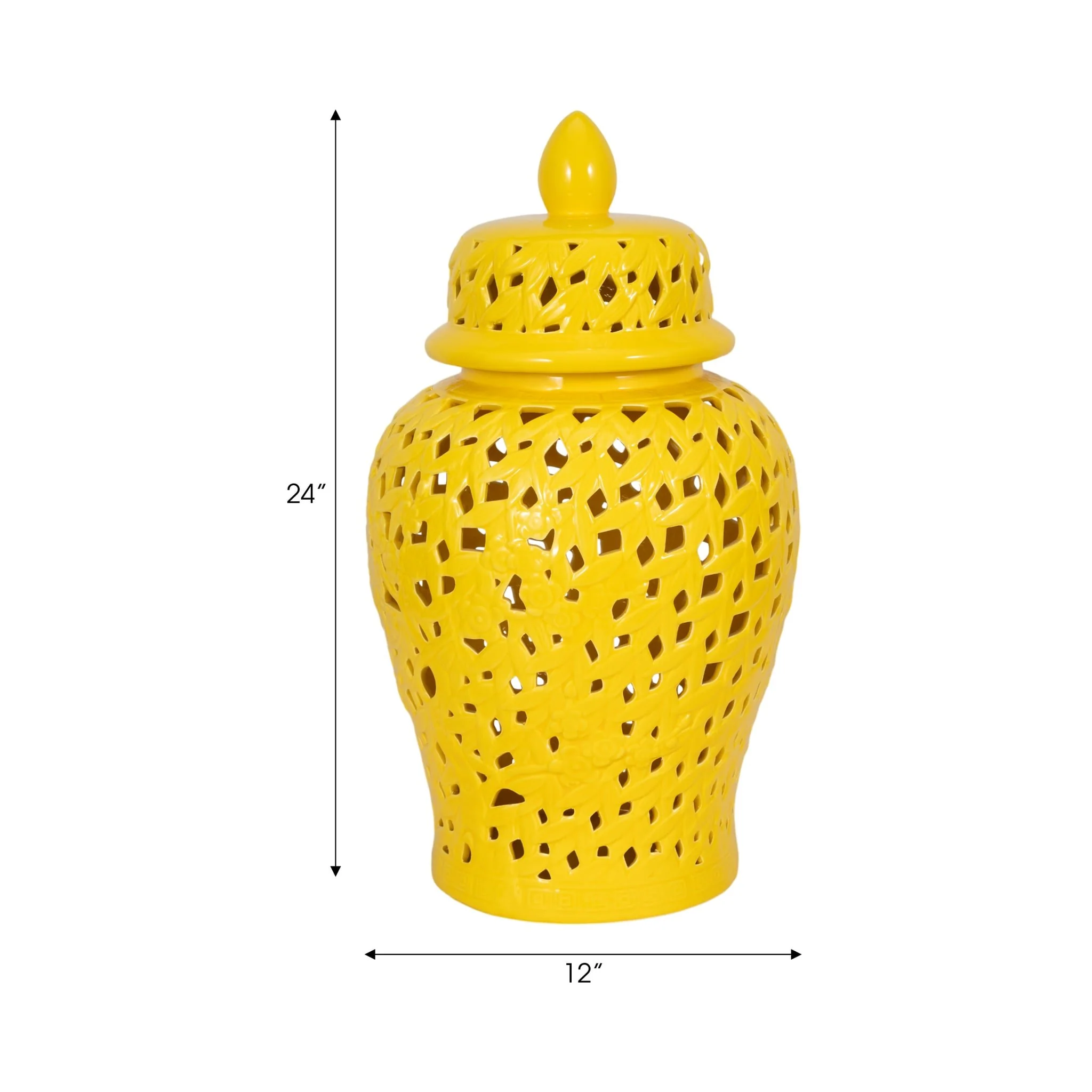 Pierced Yellow Temple Jar 24 - Image 8
