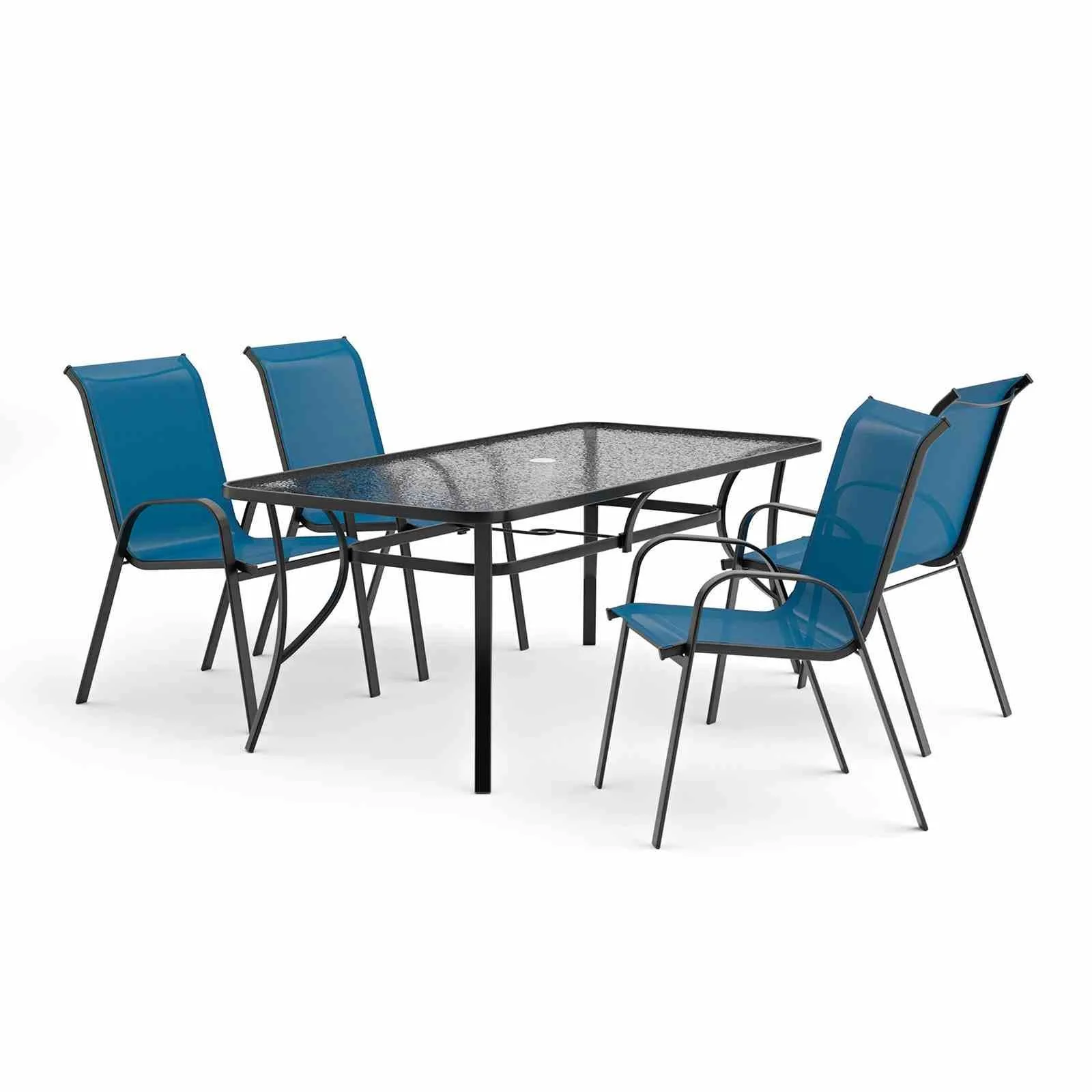 Pierro 5 Pc. Outdoor Dining Set, Blue - Image 2