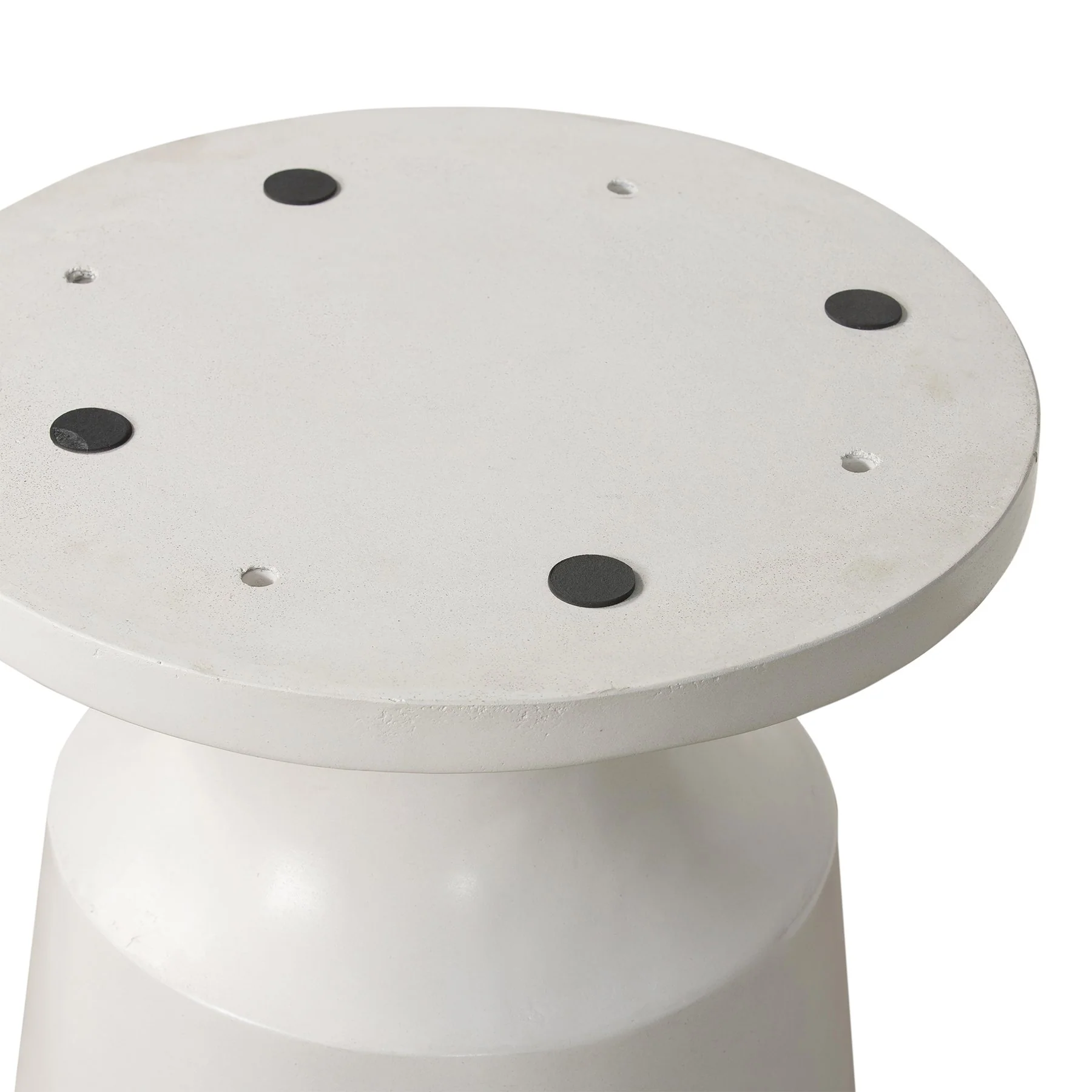 Pinni White Concrete Round Dining Table with Bronze Painted Accent - Image 3
