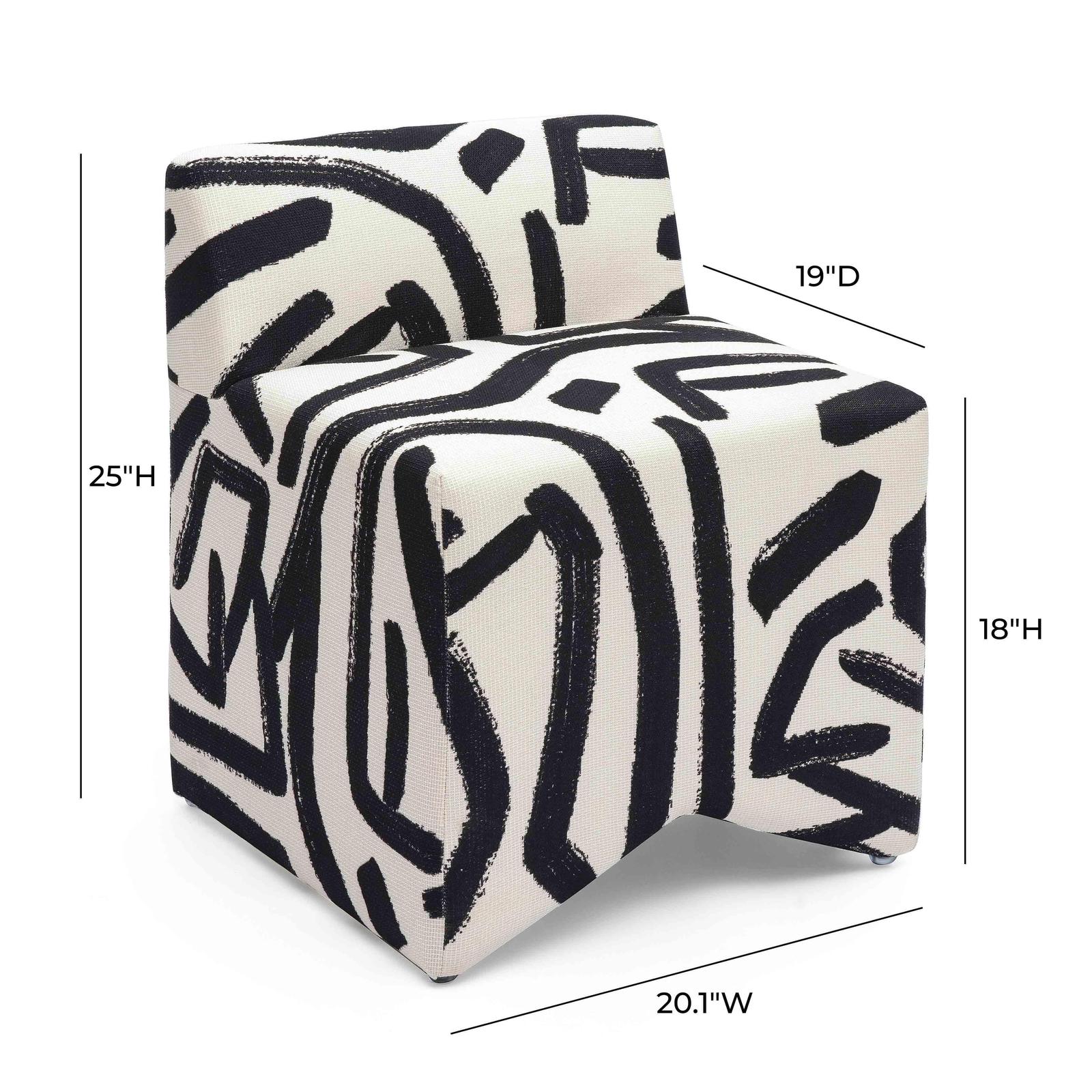 Pippa Black Brushstroke Print Stool - Image 6