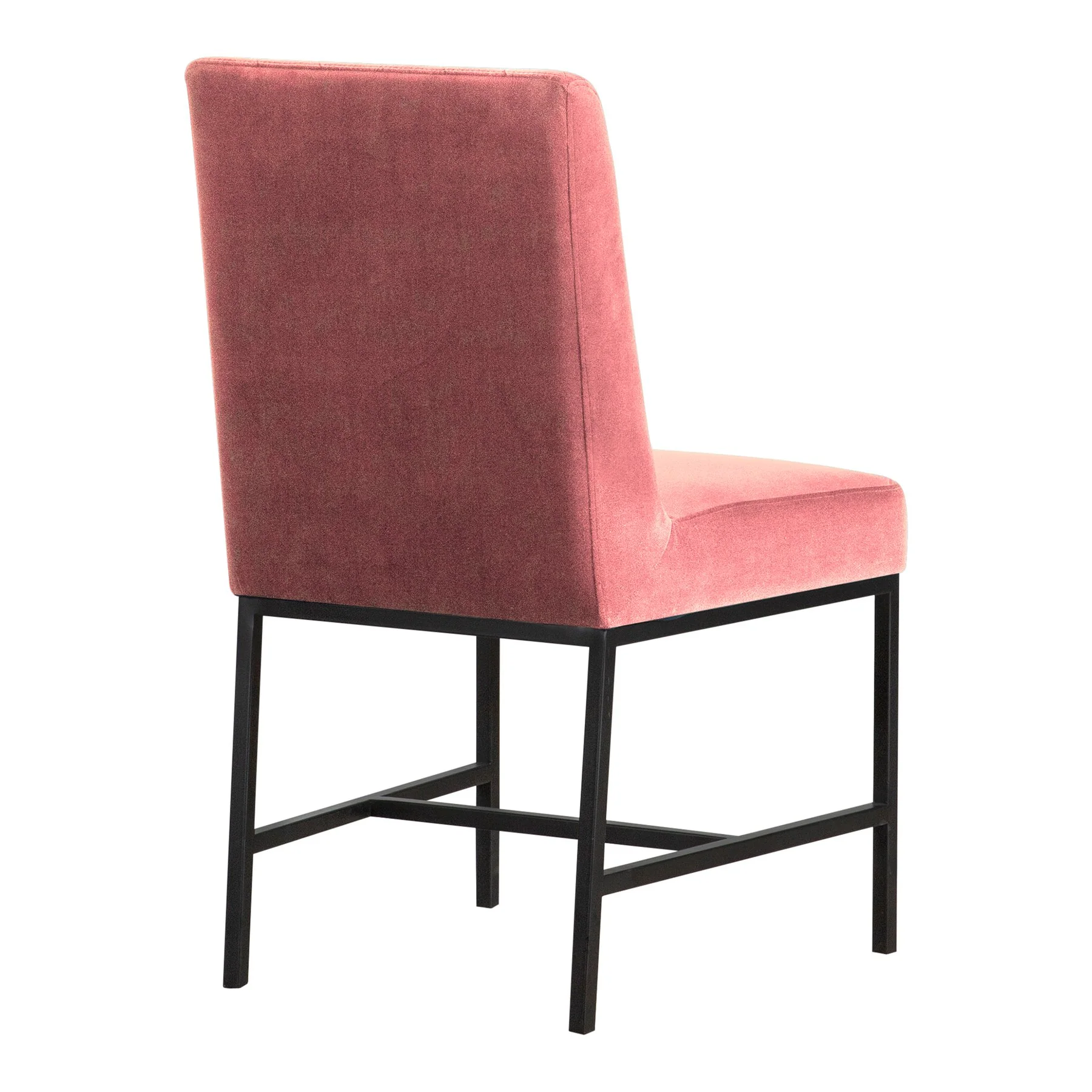 Pirate and Napoli 5 Piece Modern Dining Set in Brown Acacia Wood and Pink Fabric - Image 5