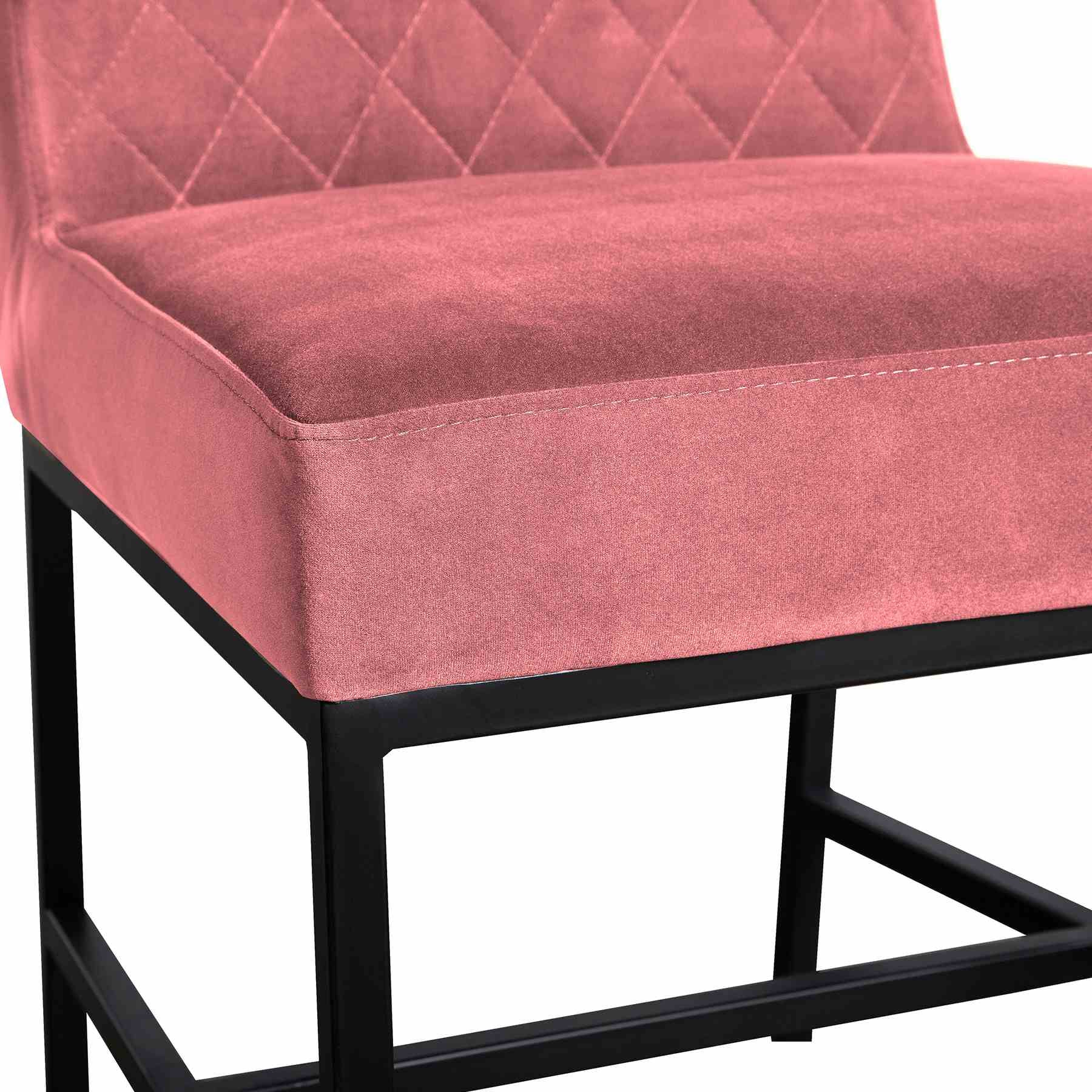 Pirate and Napoli 5 Piece Modern Dining Set in Brown Acacia Wood and Pink Fabric - Image 6