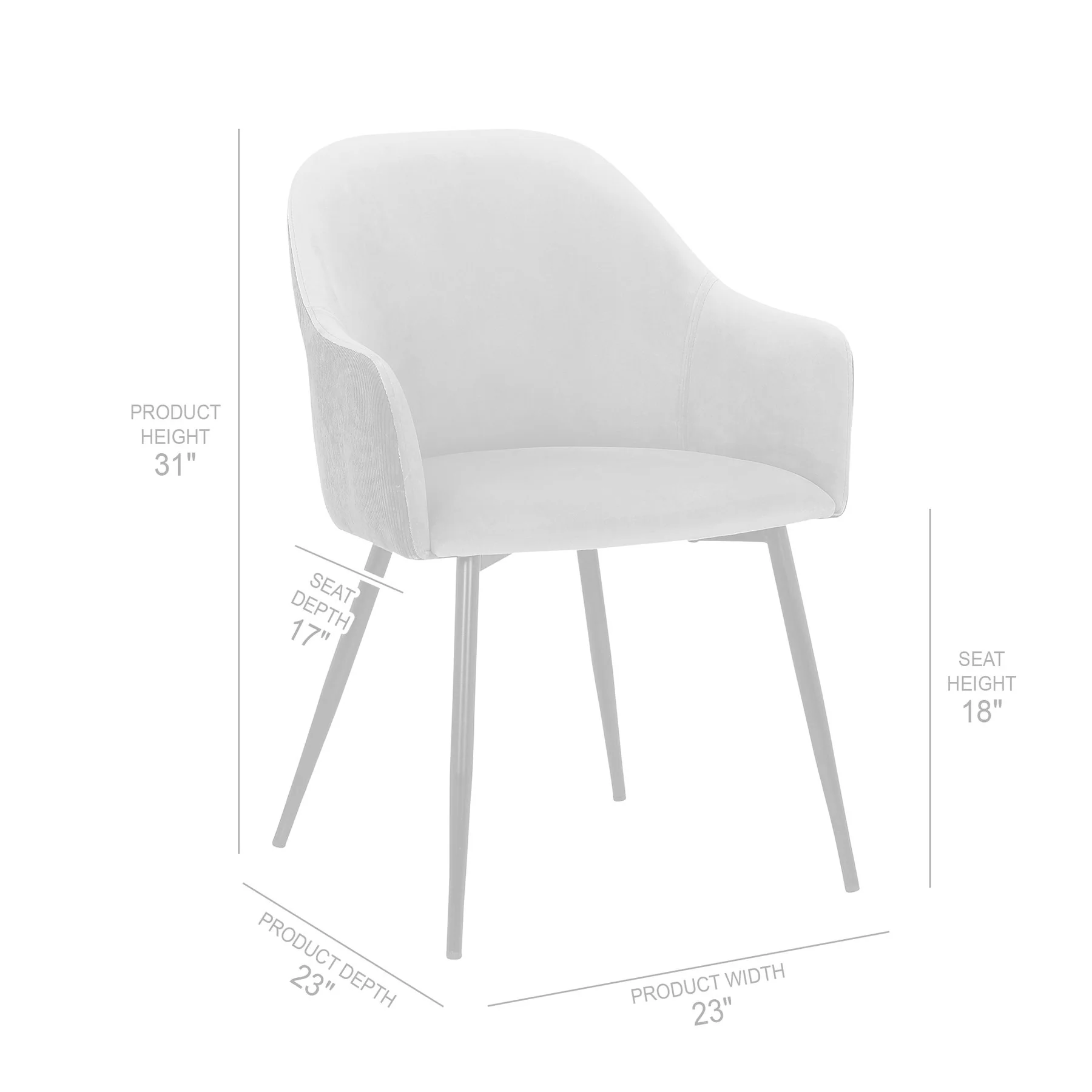 Pixie Dark Gray and Black Fabric Dining Room Chair with Black Metal Legs - Image 10