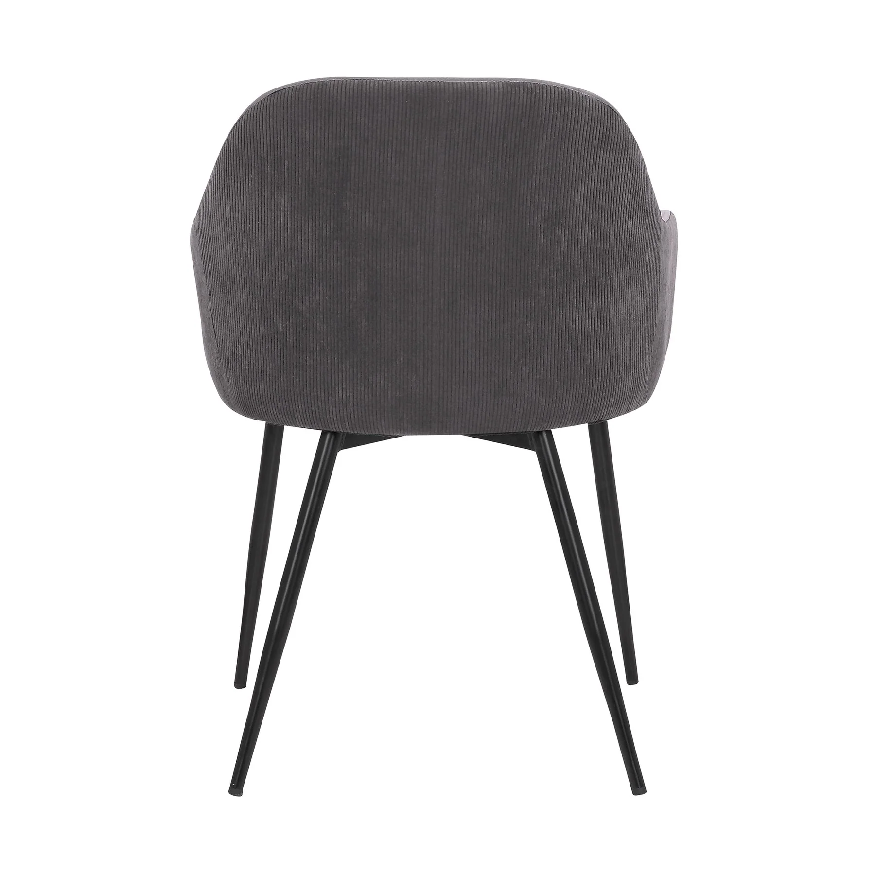 Pixie Dark Gray and Black Fabric Dining Room Chair with Black Metal Legs - Image 5