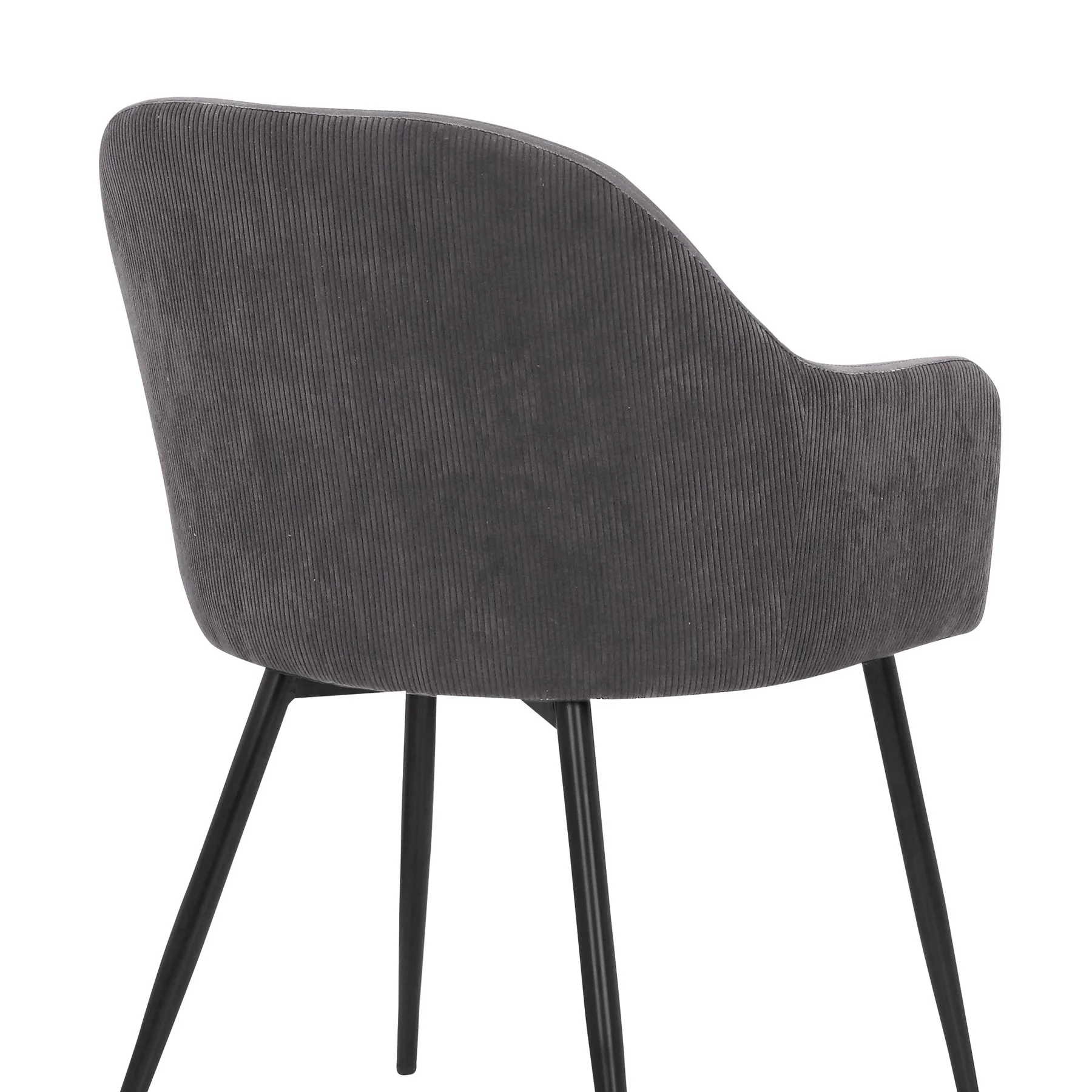 Pixie Dark Gray and Black Fabric Dining Room Chair with Black Metal Legs - Image 7