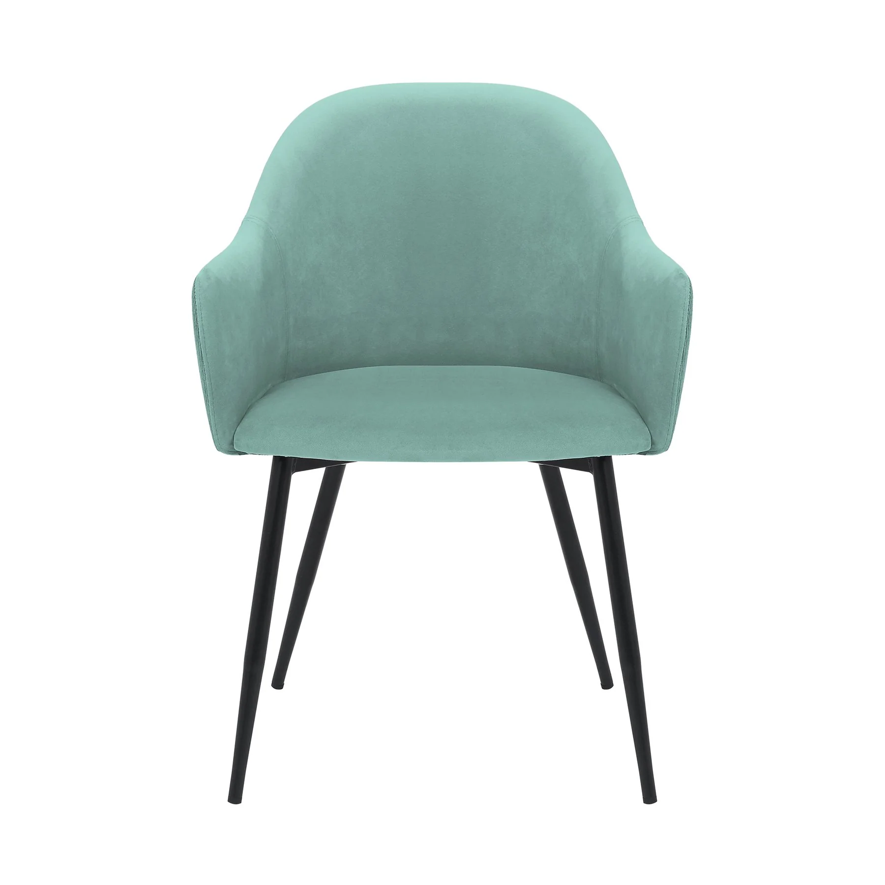 Pixie Two Tone Teal Fabric Dining Room Chair with Black Metal Legs - Image 2
