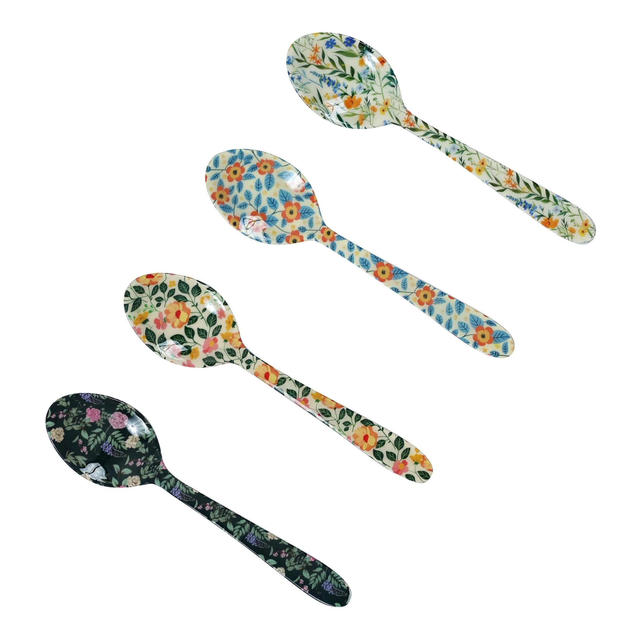 Planted Tea Spoons in Mixed Garden Prints - Set of 4 - Image 2
