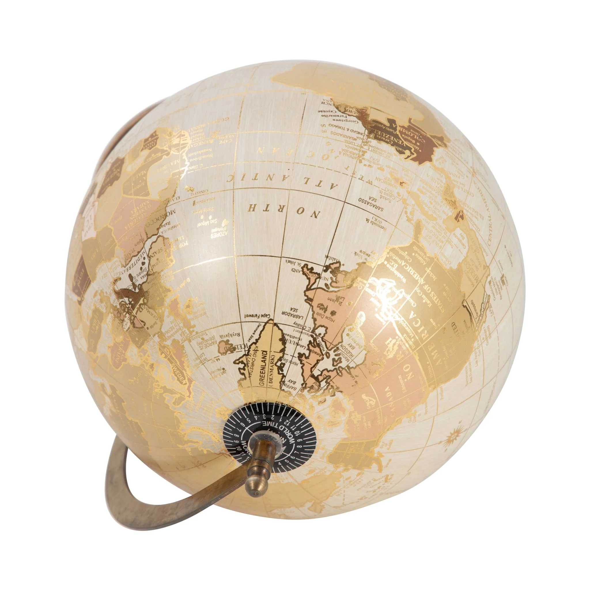 Plastic, 13" Decorative Globe, Gold - Image 7