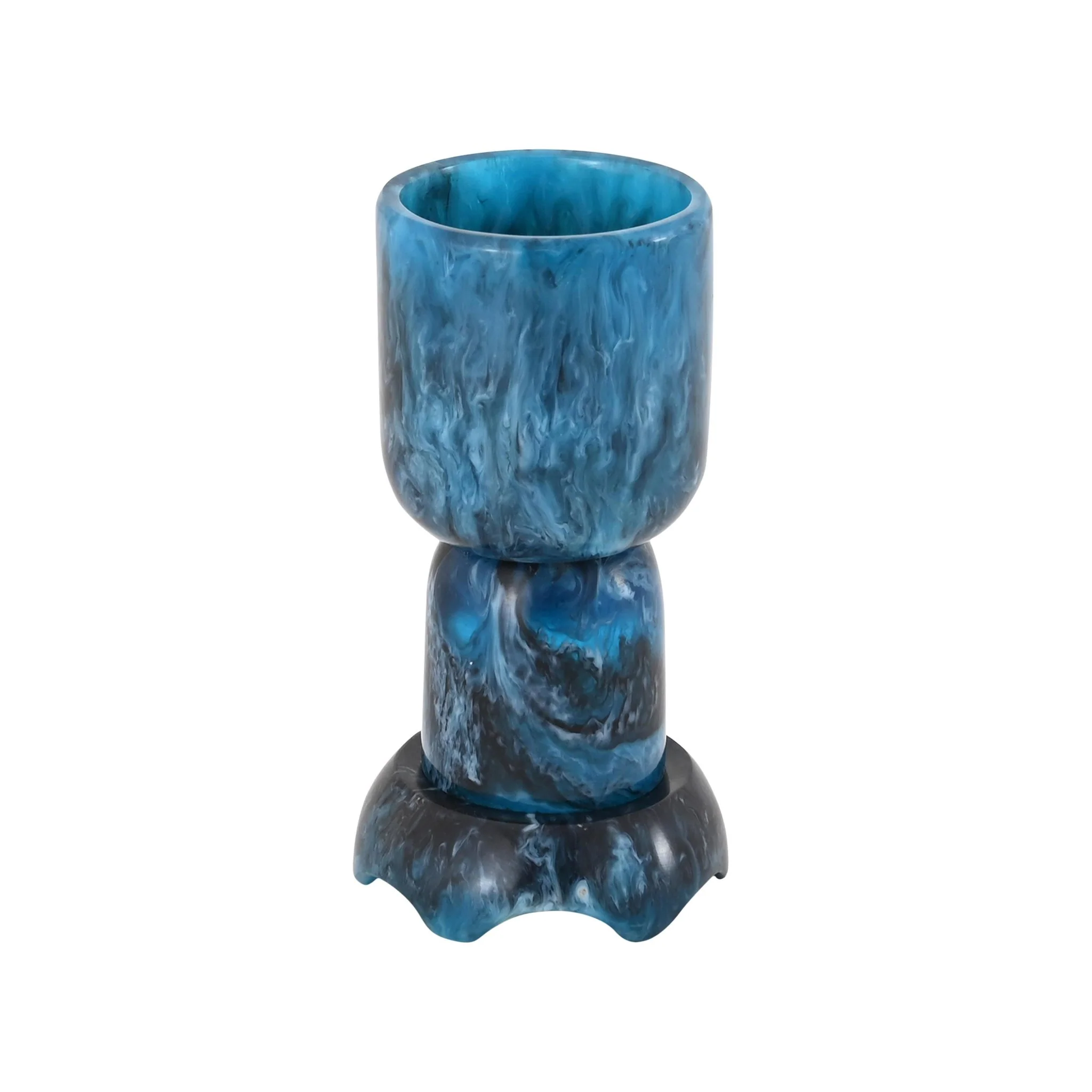 Platform Blue Swirl Resin Kiddush Cup - Image 4