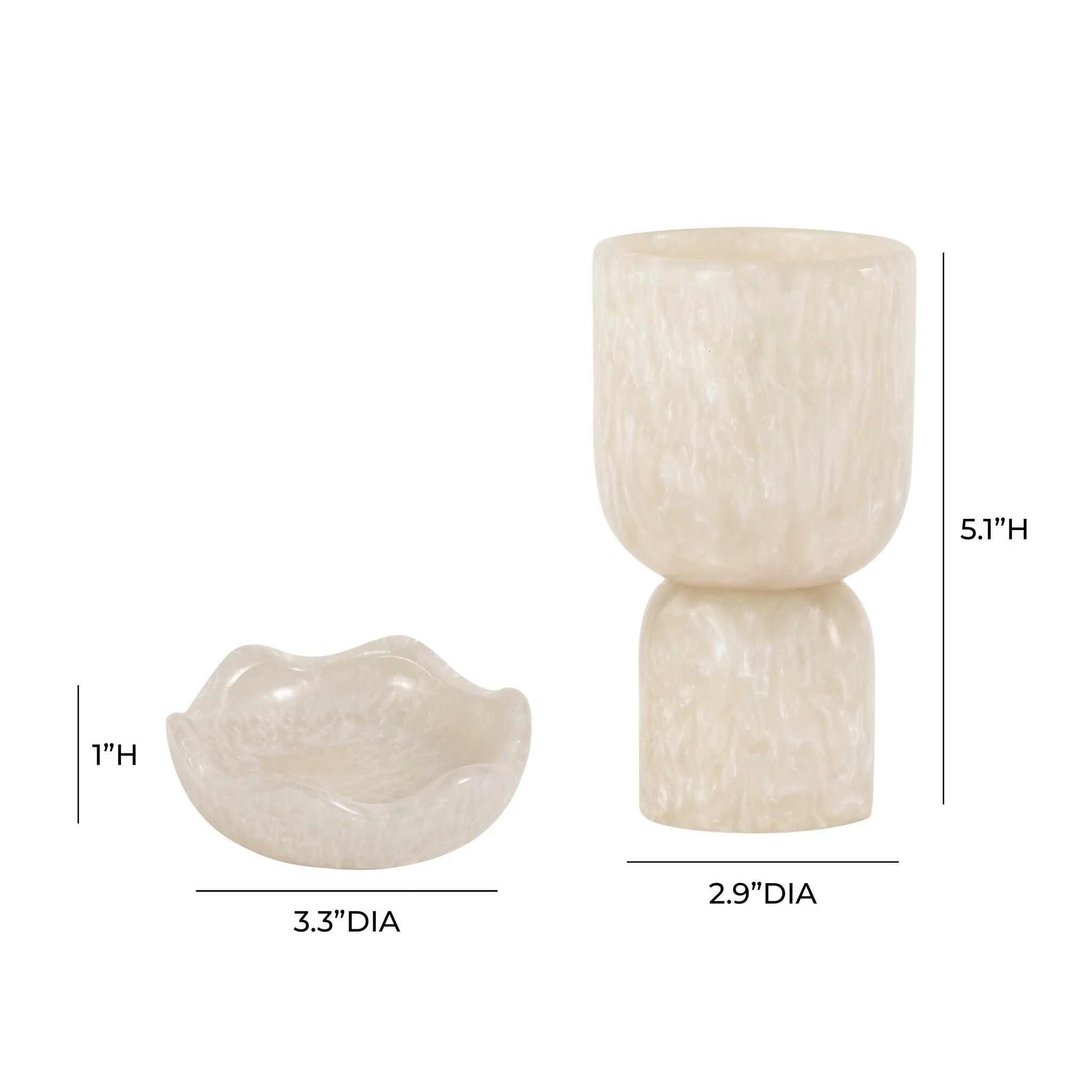 Platform Tan Swirl Resin Kiddush Cup - Image 6