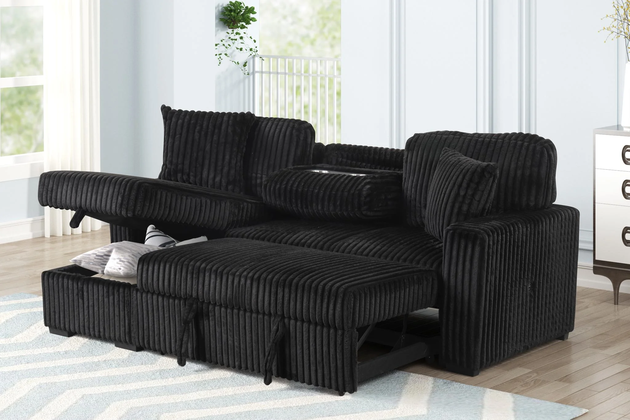 Plush Sectional Black - Image 7