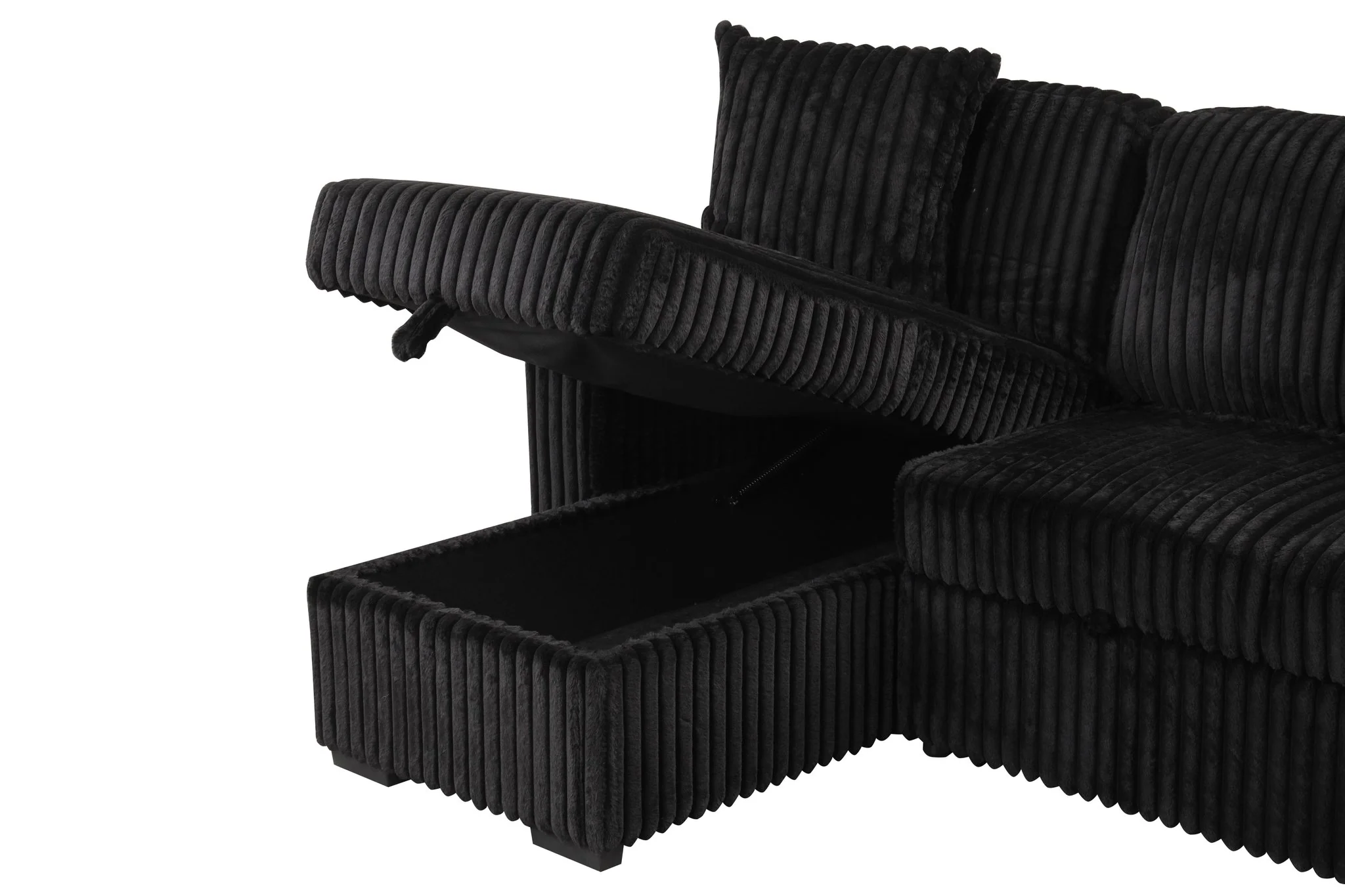 Plush Sectional Black - Image 8
