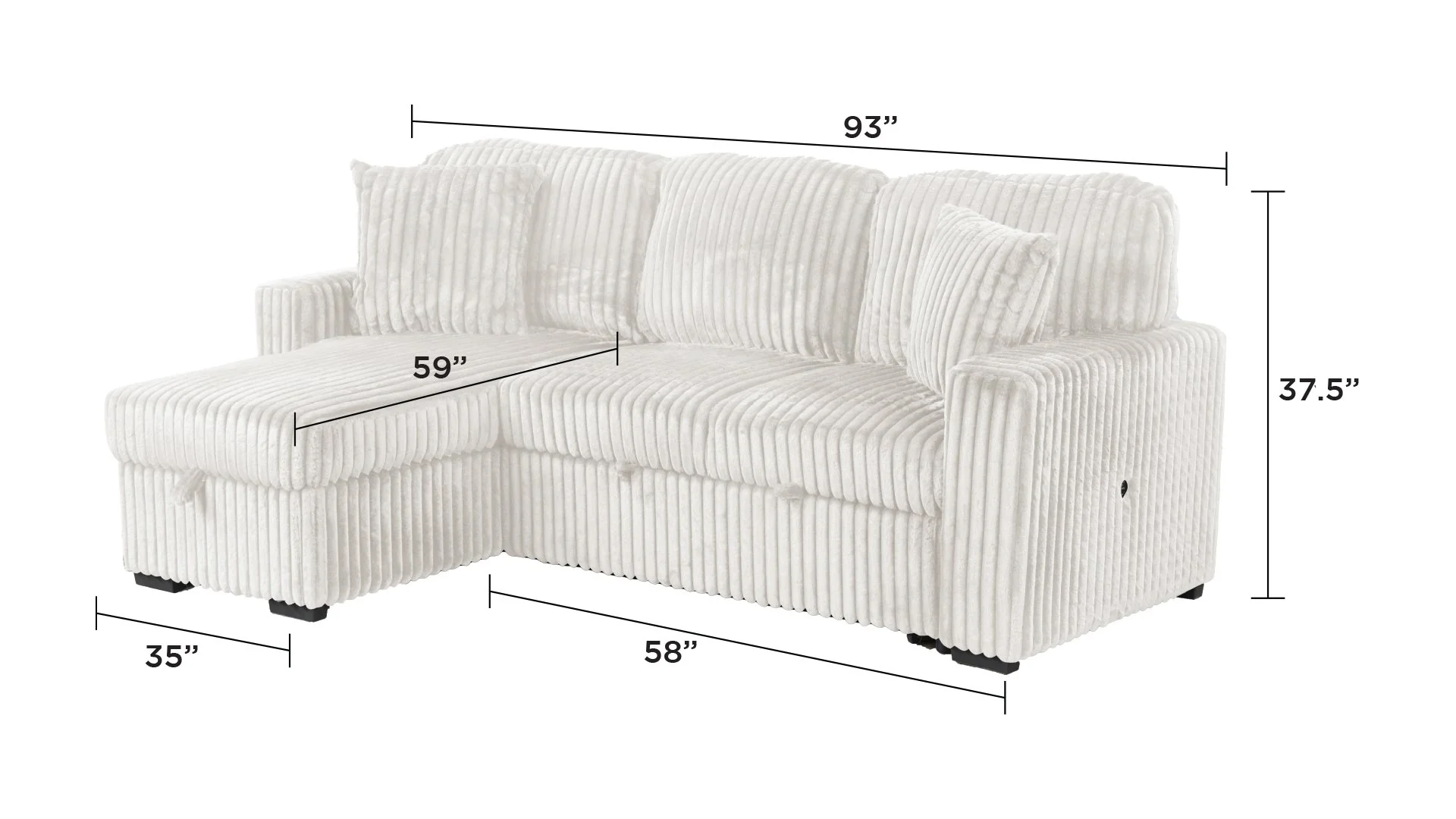 Plush Sectional Cream - Image 2