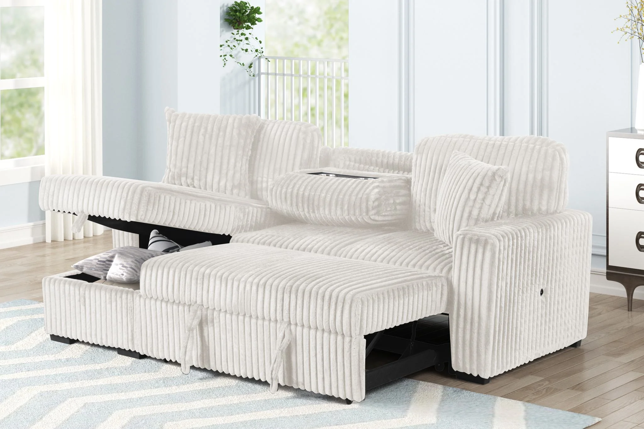 Plush Sectional Cream - Image 7