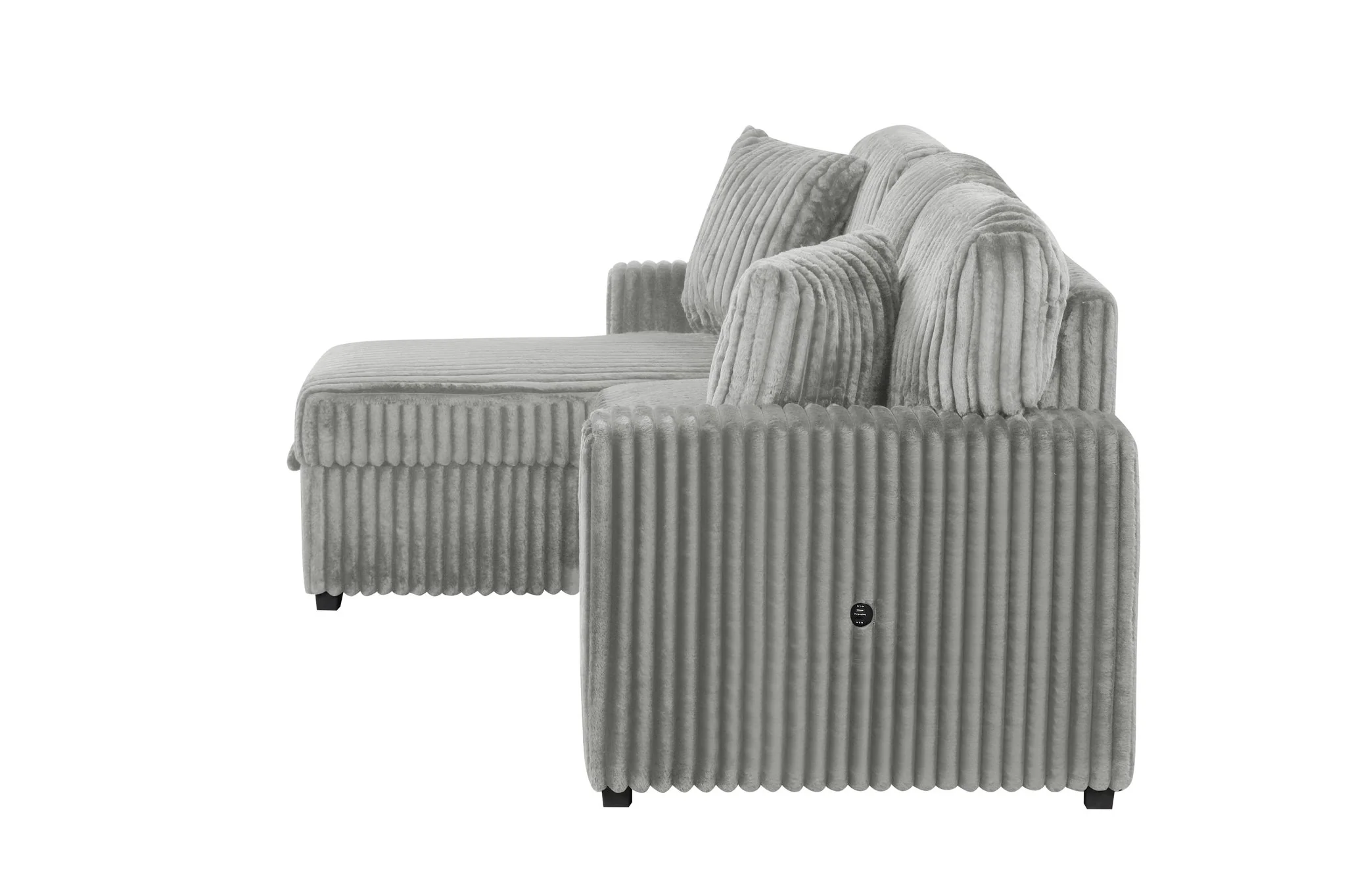 Plush Sectional Gray - Image 5
