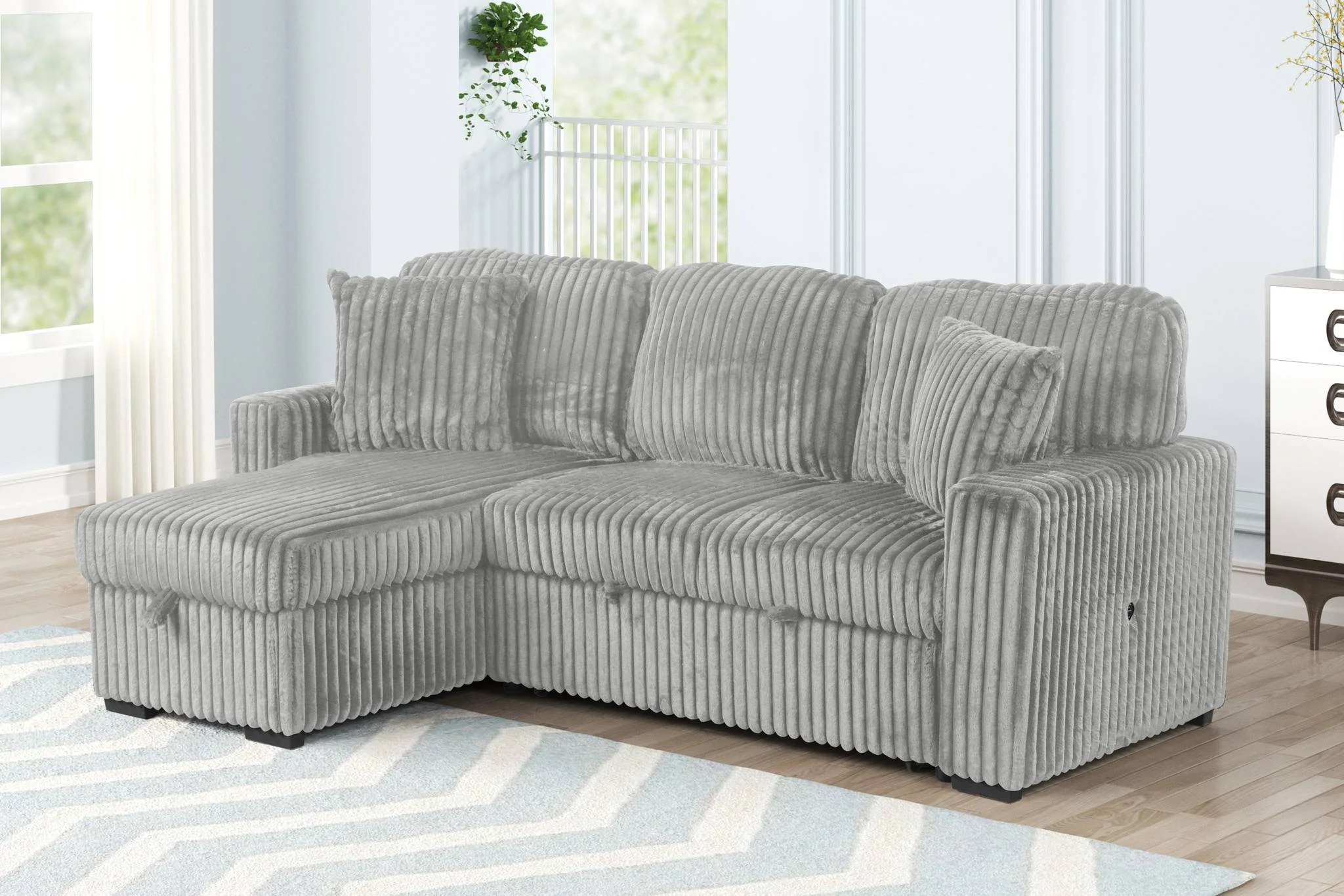 Plush Sectional Gray - Image 6