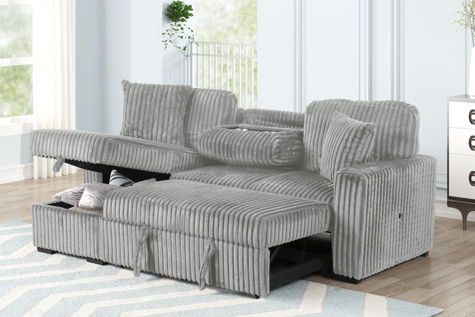 Plush Sectional Gray - Image 7