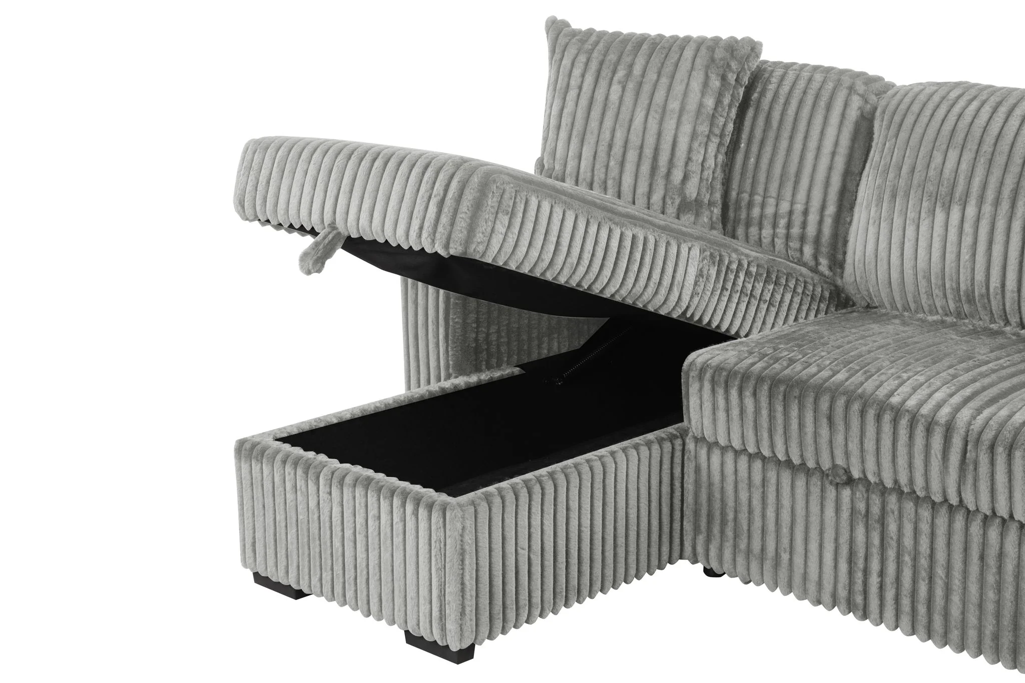 Plush Sectional Gray - Image 8