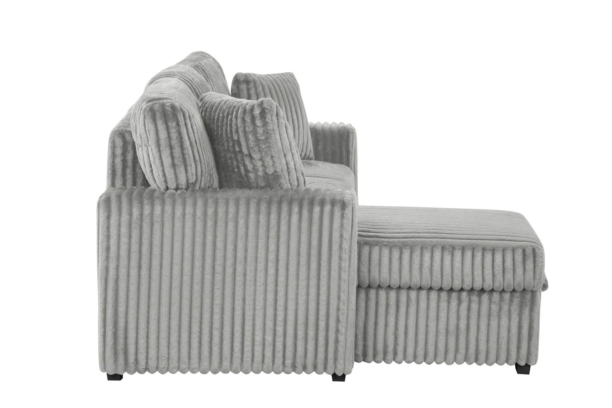 Plush Sectional Gray - Image 9