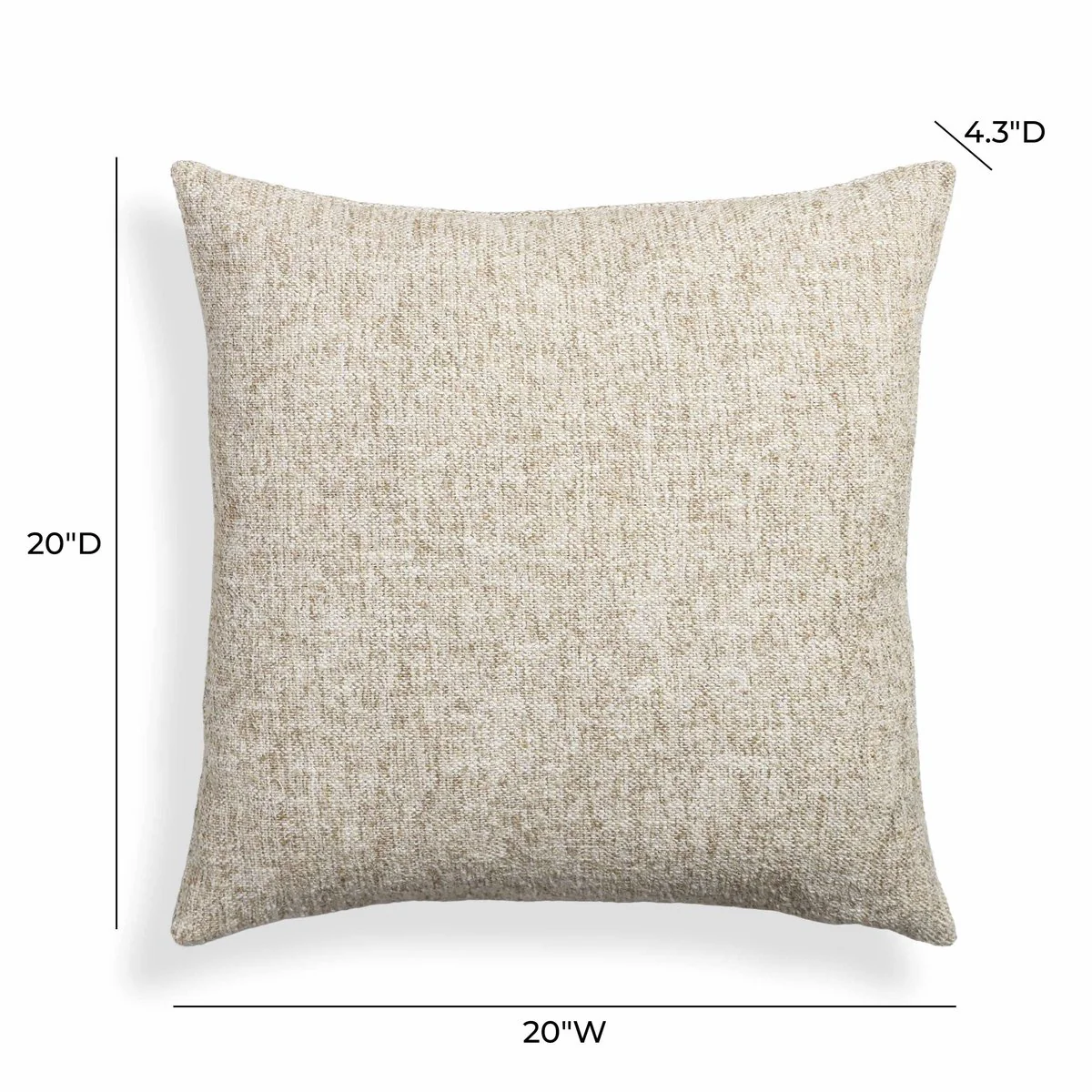 Poh Washed Beige Boucle 20" Square Accent Pillow - Image 11