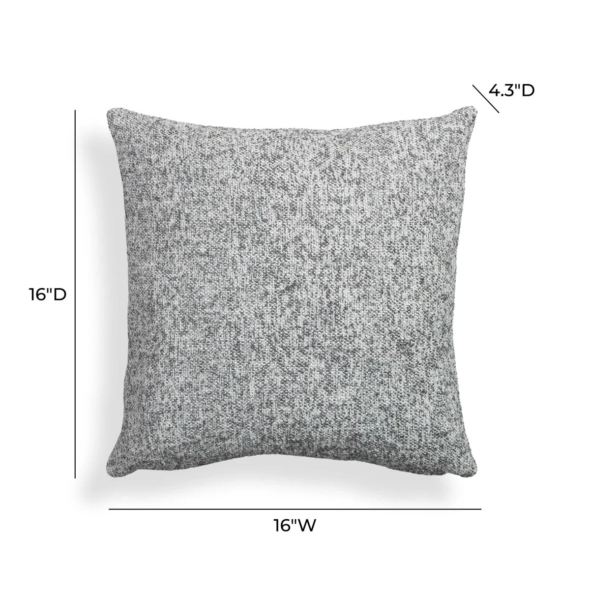 Poh Washed Grey Boucle 16" Square Accent Pillow - Image 13