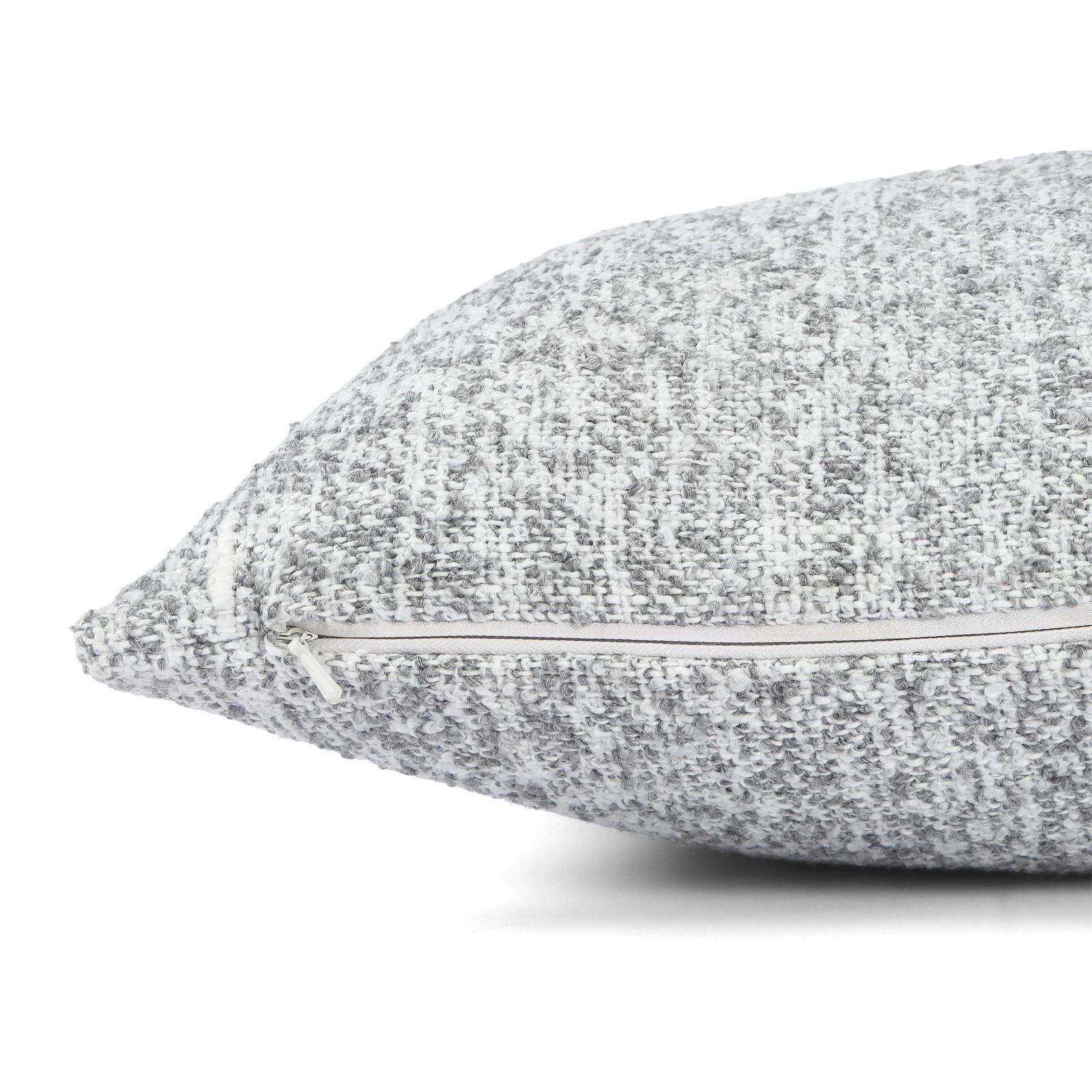 Poh Washed Grey Boucle 16" Square Accent Pillow - Image 7