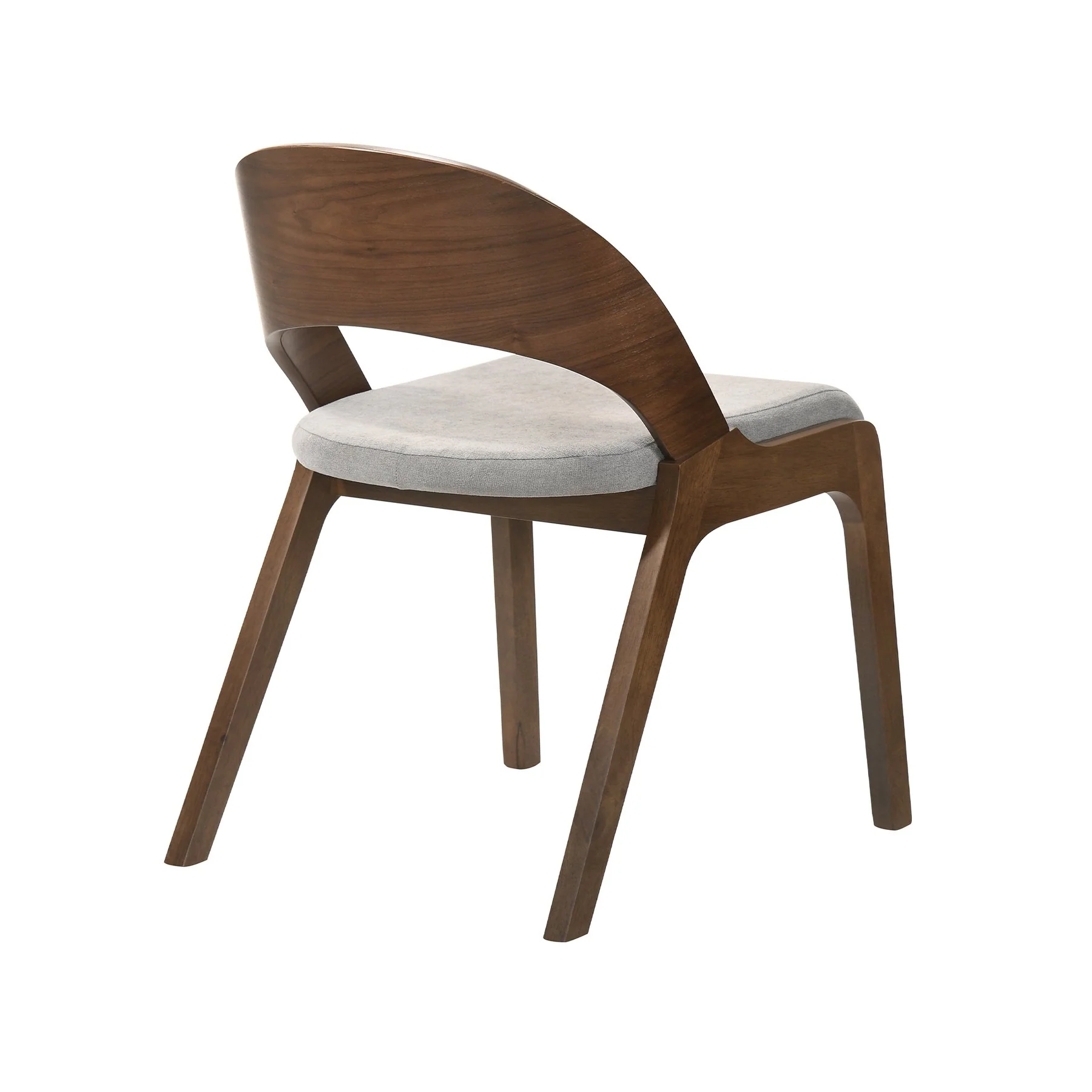 Polly Mid-Century Gray Upholstered Dining Chairs in Walnut Finish - Set of 2 - Image 4