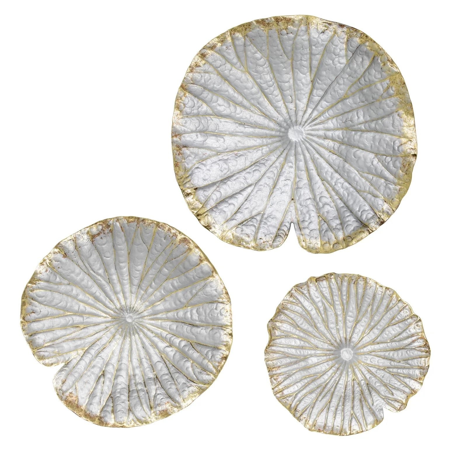 Polyresin 19" Lotus Wall Decor, Silver/gold - Image 3