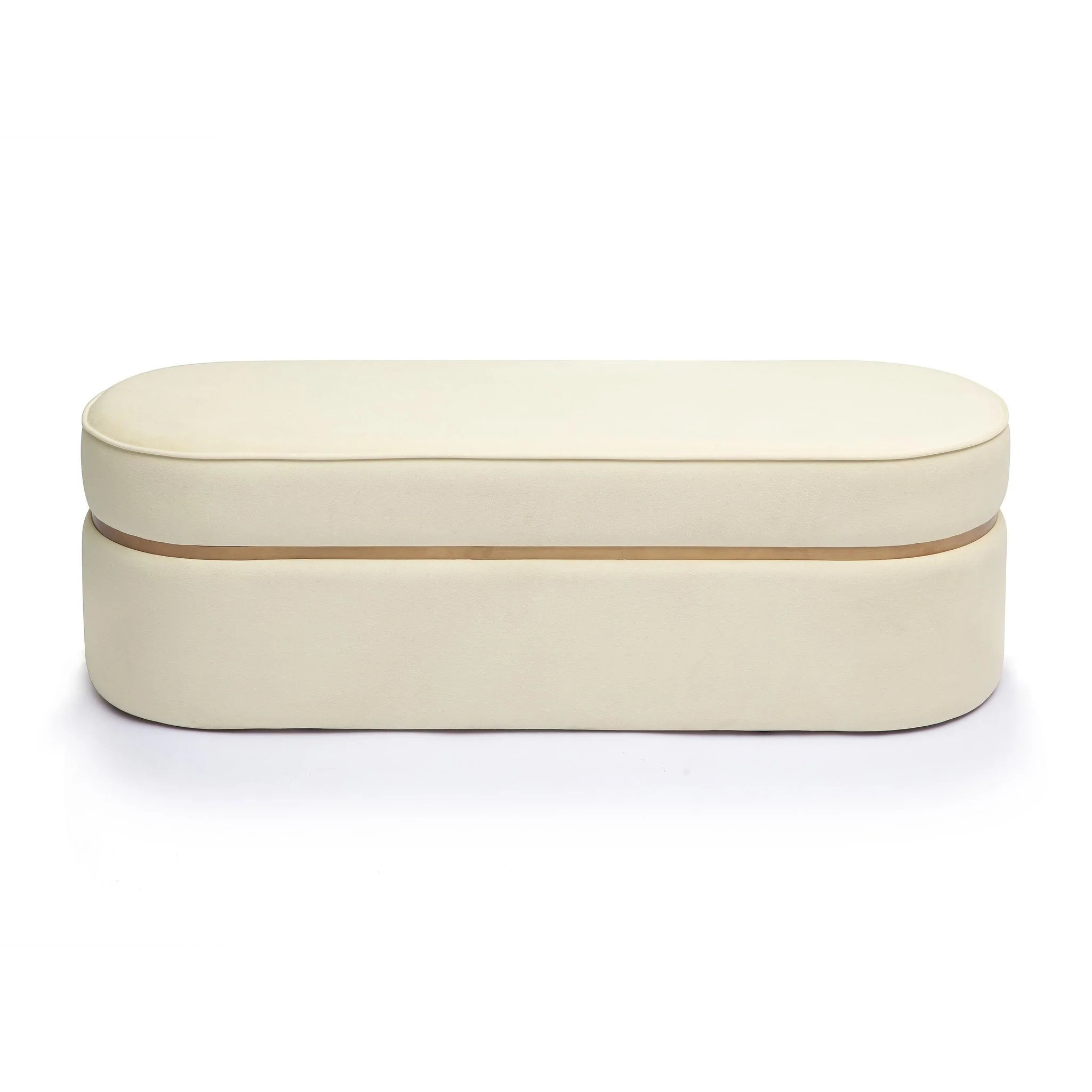 Pomp Cream Velvet Bench - Image 3
