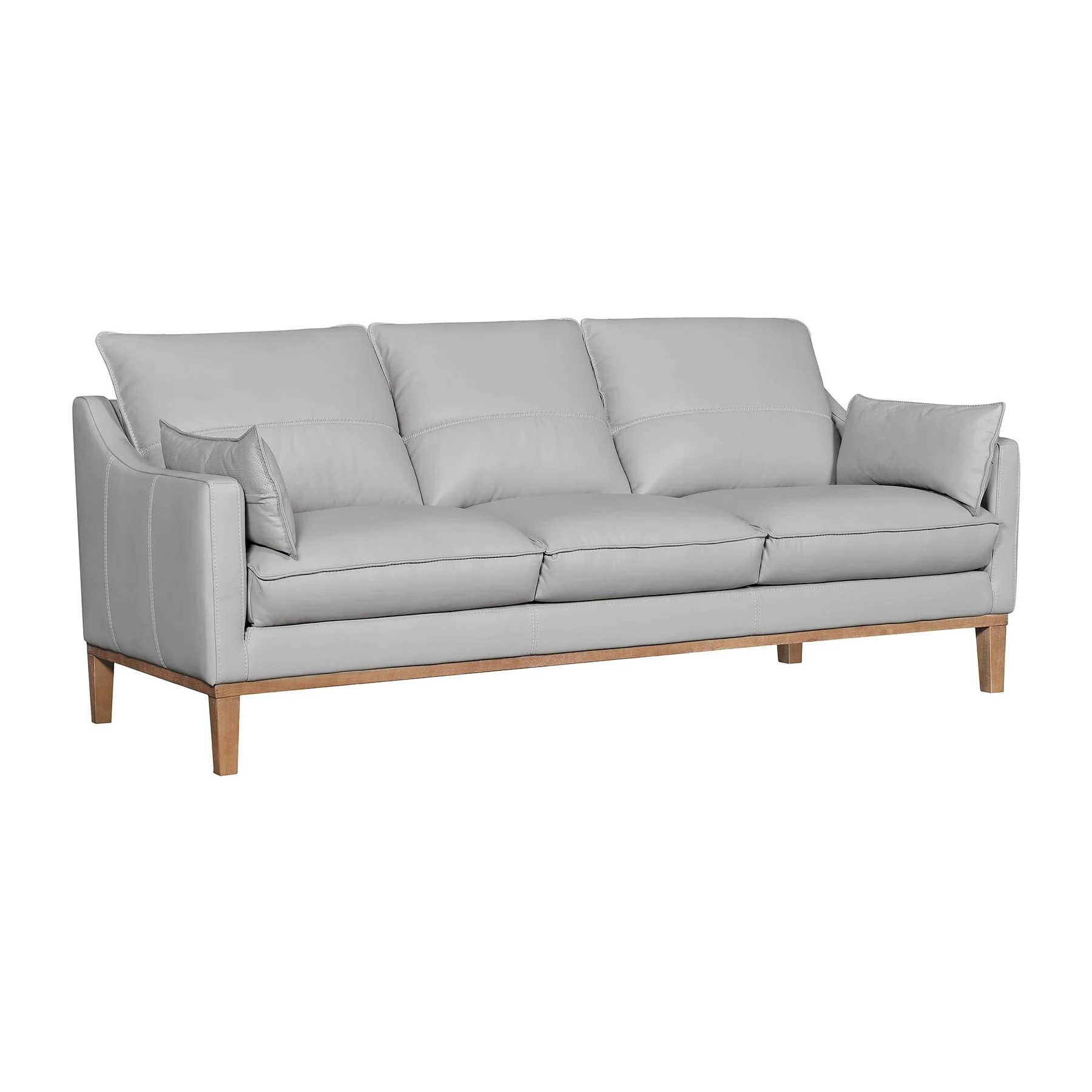 Pompeii 87" Dove Gray Leather Sofa - Image 2