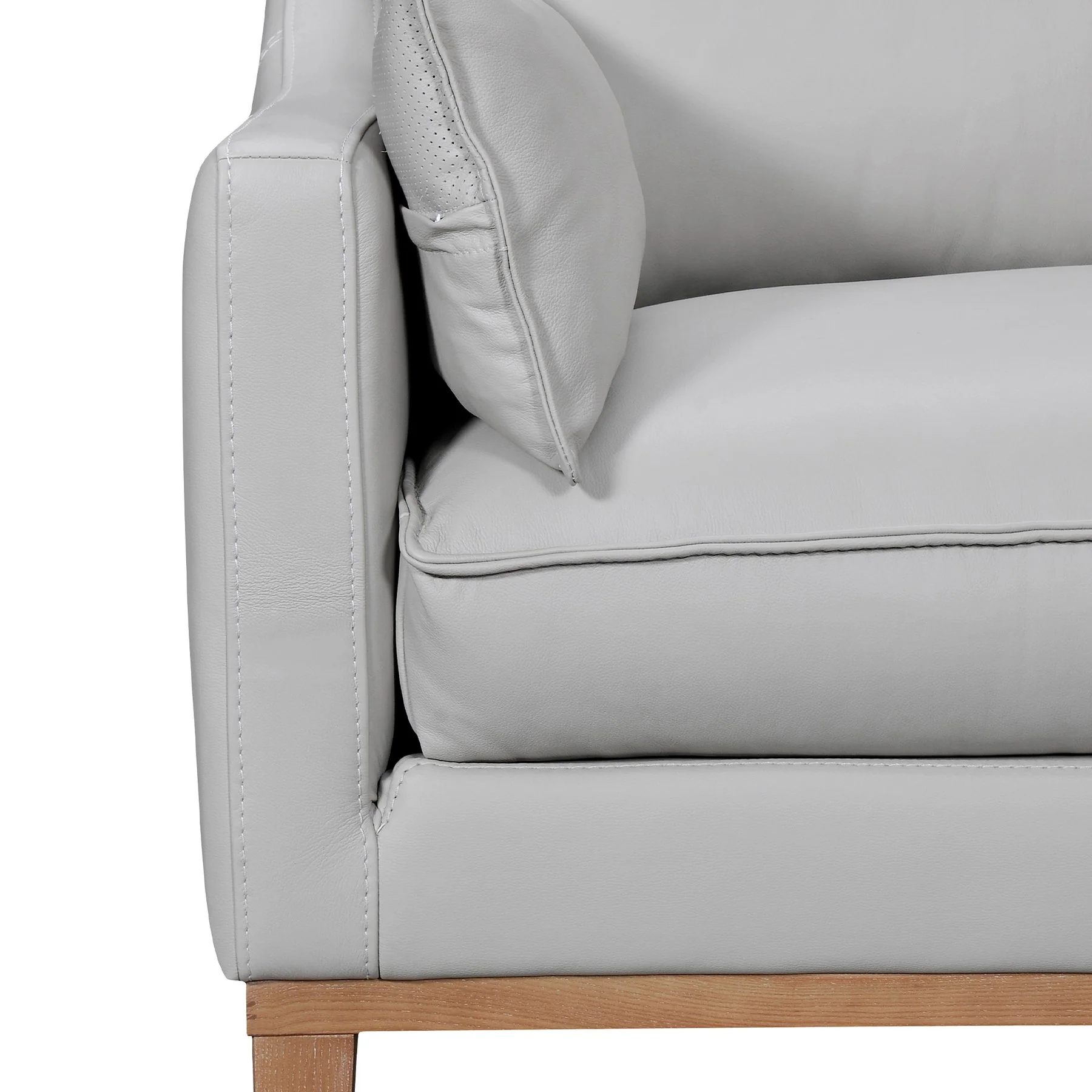 Pompeii 87" Dove Gray Leather Sofa - Image 4