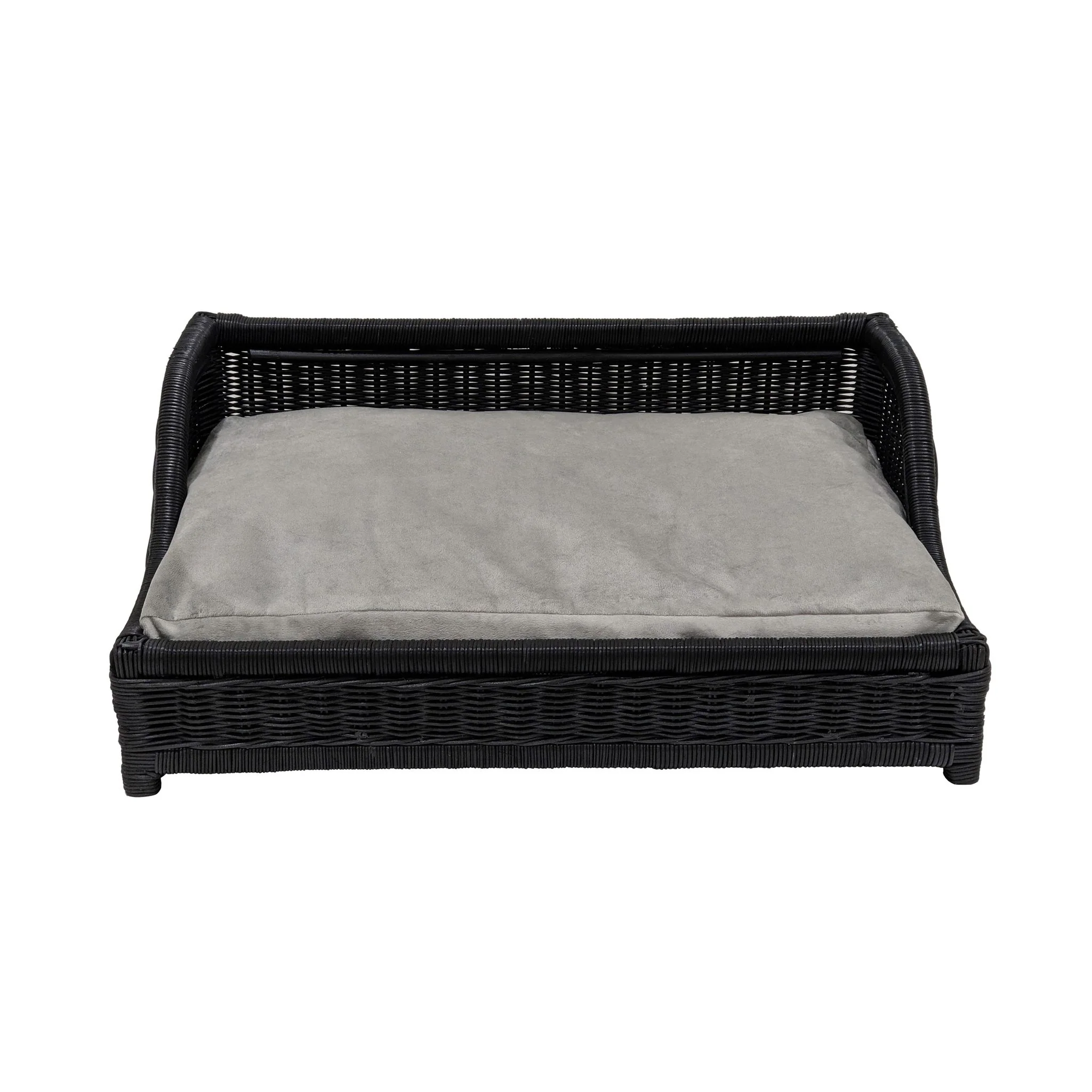 Poppy Black Rattan Small Pet Bed - Image 3