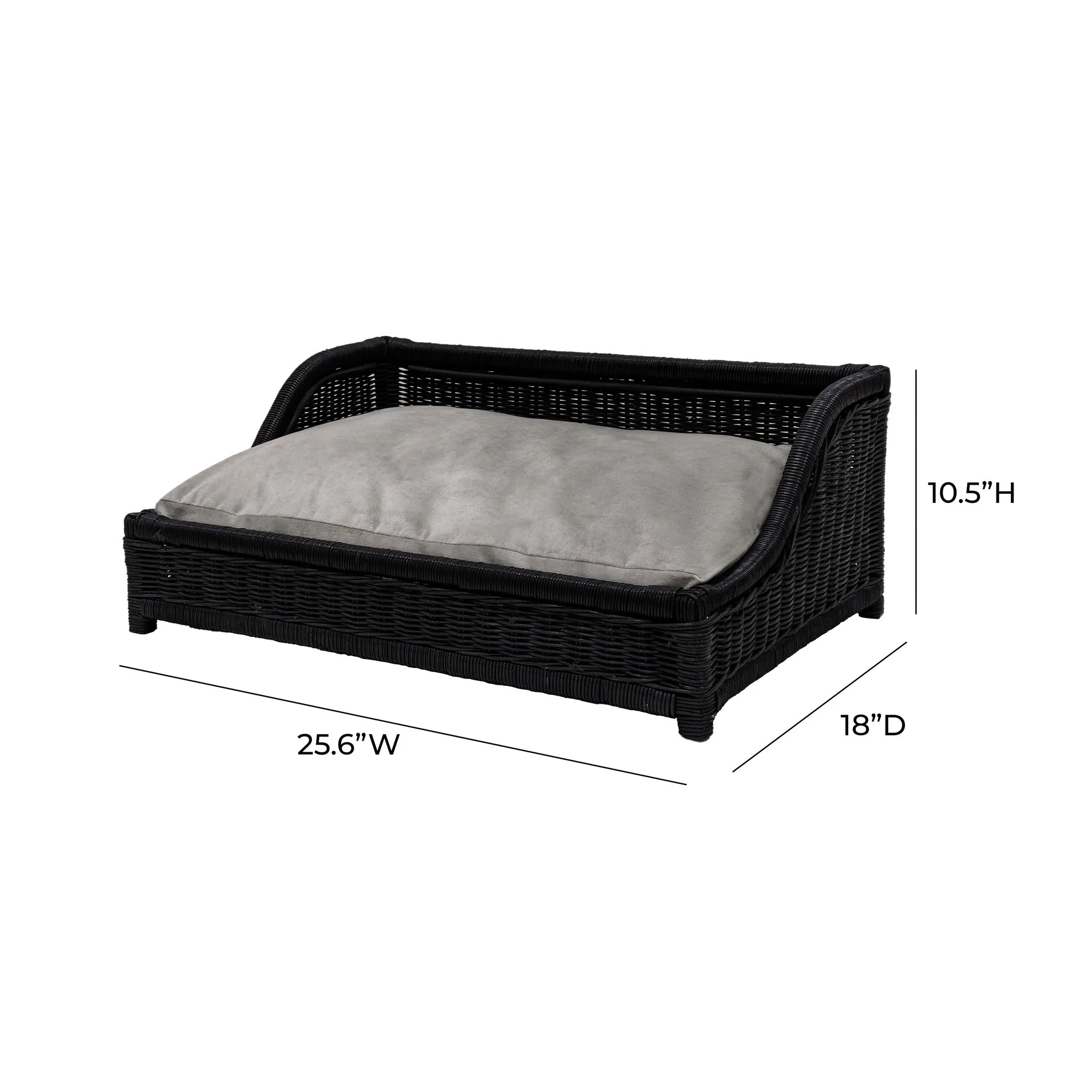 Poppy Black Rattan Small Pet Bed - Image 5
