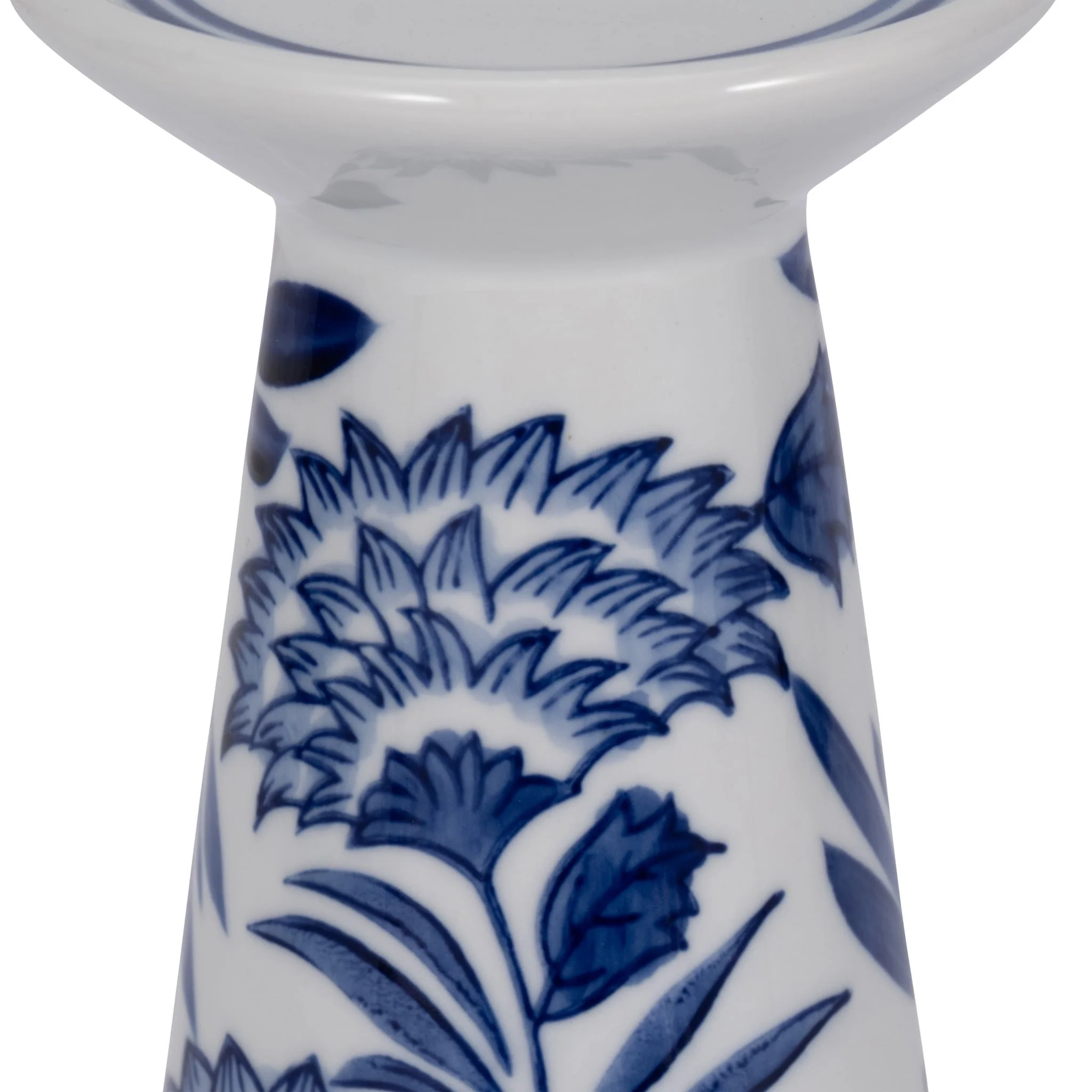 Porc,8"h Chinoiserie Candle Holder,blue/wht - Image 4
