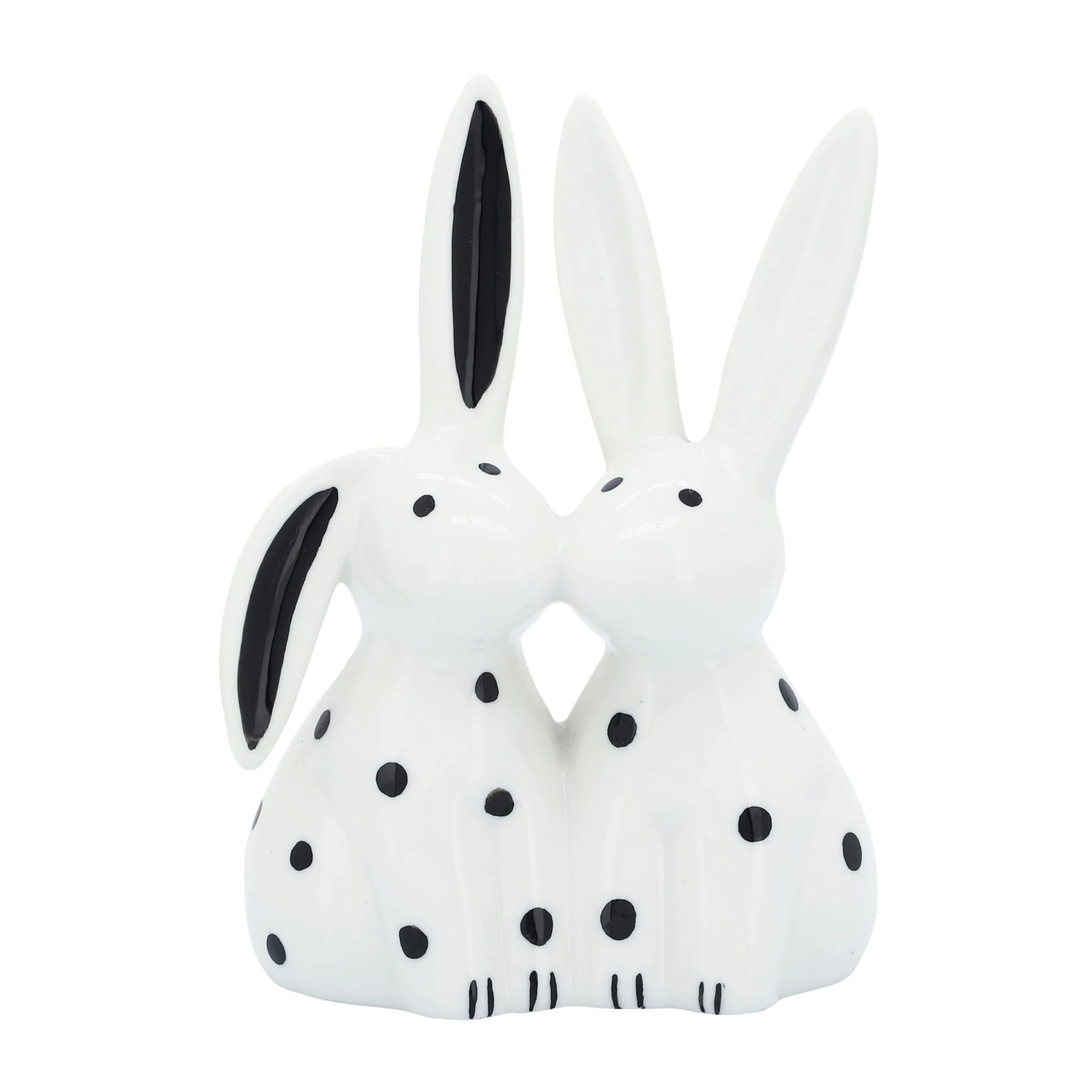 Porcelain, 7"h Kissing Bunnies, White - Image 2