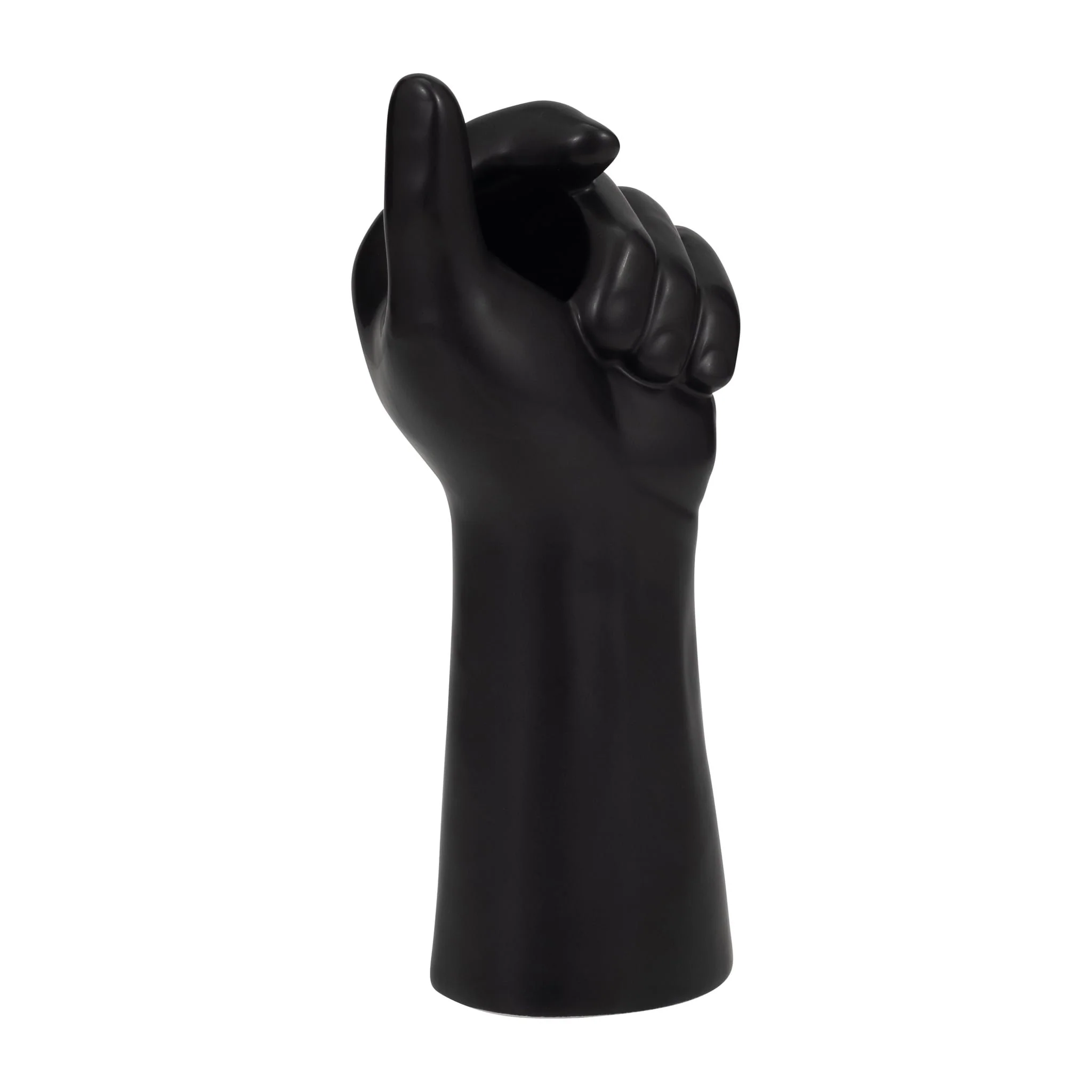 Porcelain, 9" Hand Vase, Black - Image 3