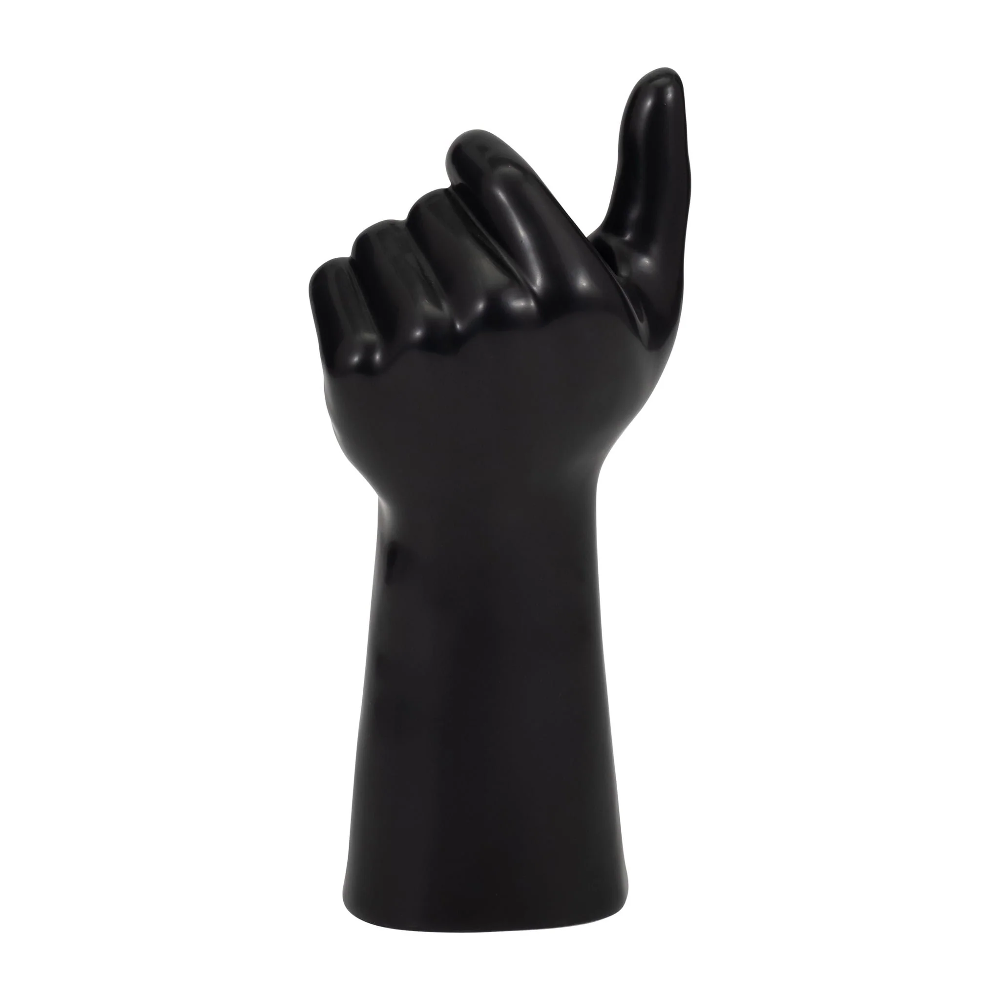 Porcelain, 9" Hand Vase, Black - Image 5