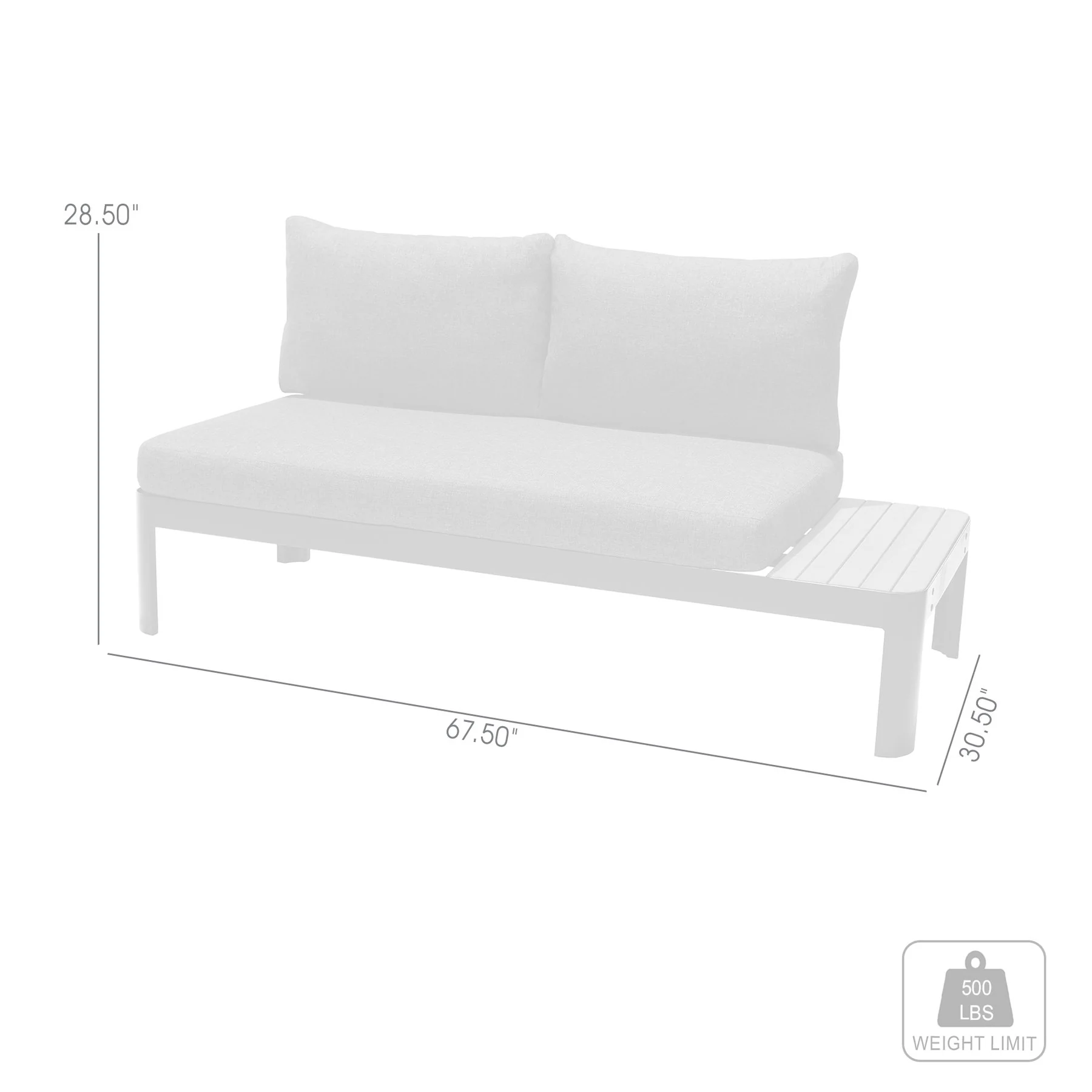 Portals Outdoor 2 piece Sofa Set in Black Finish with Natural Teak Wood Accent - Image 5
