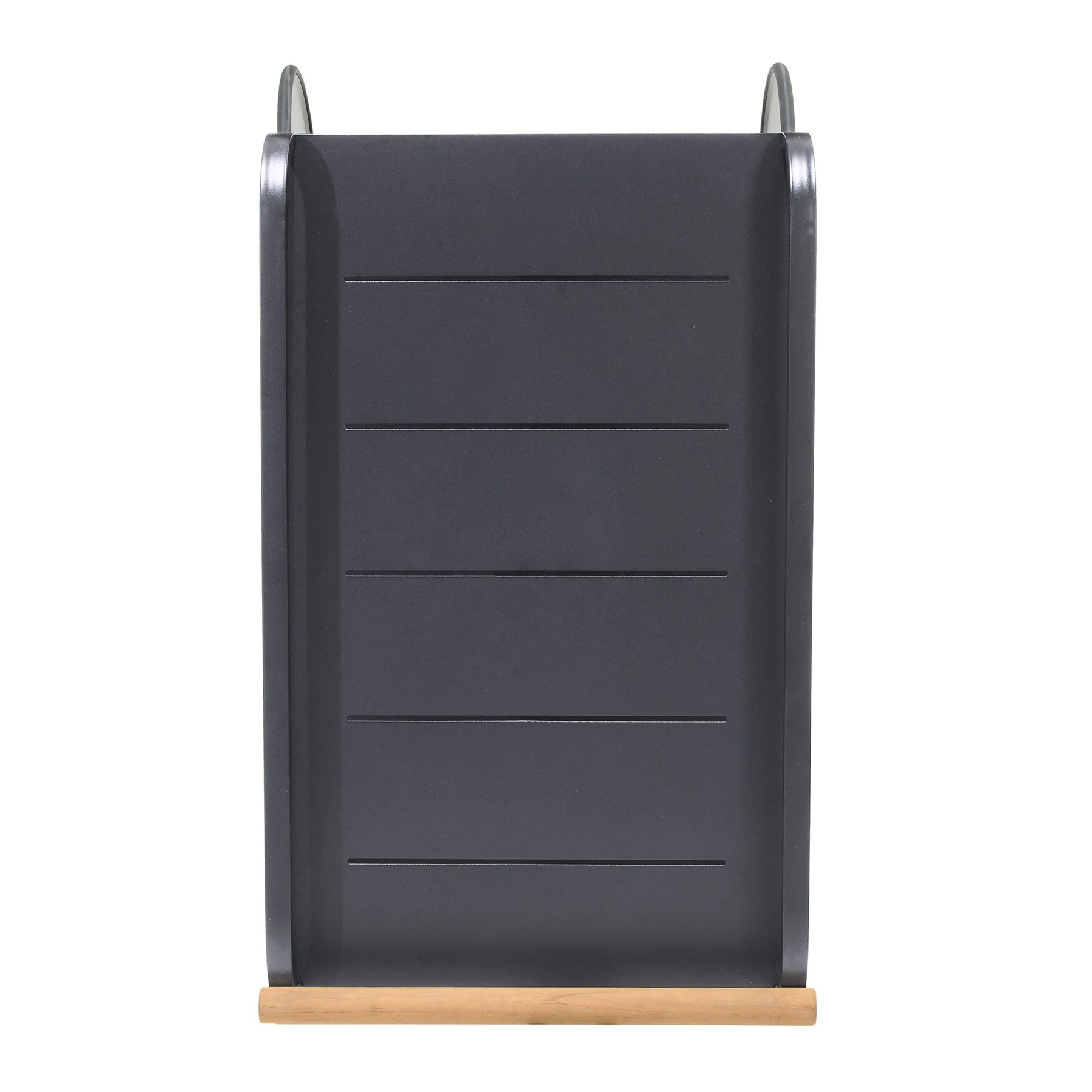 Portals Outdoor Accent Cart in Black Finish and Natural Teak Wood Accent - Image 4