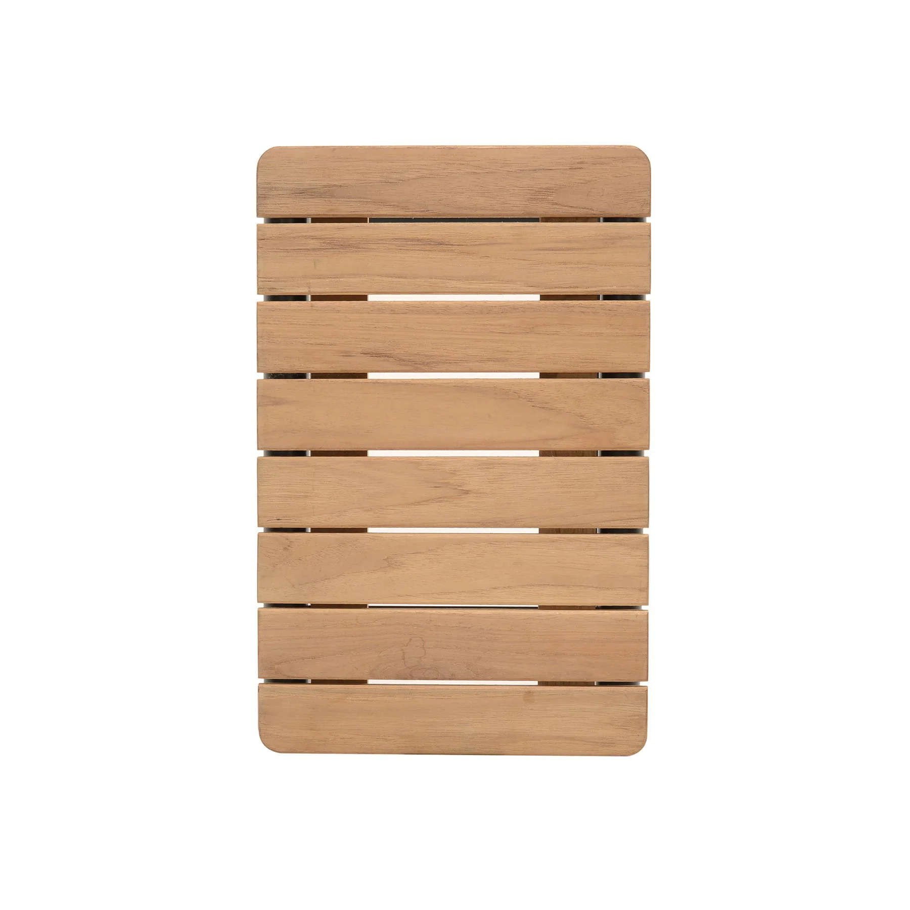 Portals Outdoor C-Shape Side Table in Black Finish and Natural Teak Wood Top - Image 4