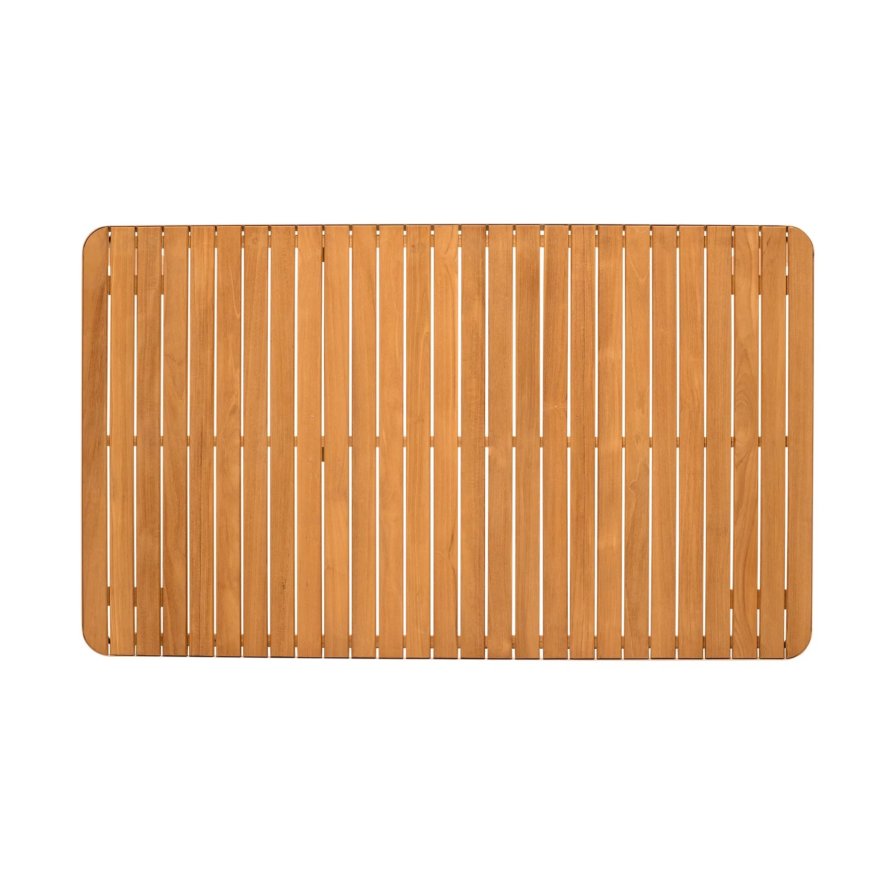 Portals Outdoor Rectangular Coral Sand Aluminum & Teak Wood Dining Table - Image 3