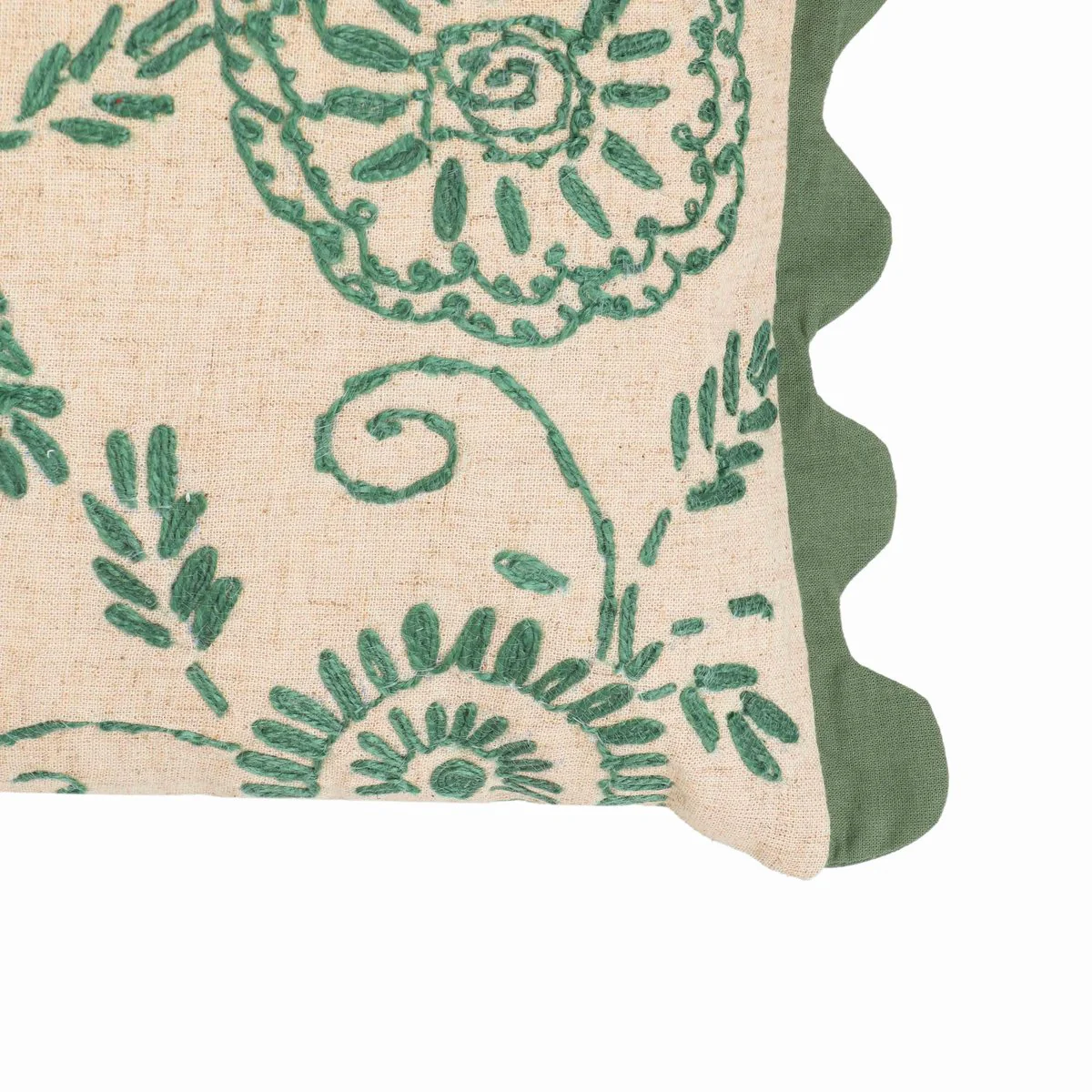 Portia Aqua Embroidered Cotton Flex 20 x 12 inch Accent Cushion - Image 8