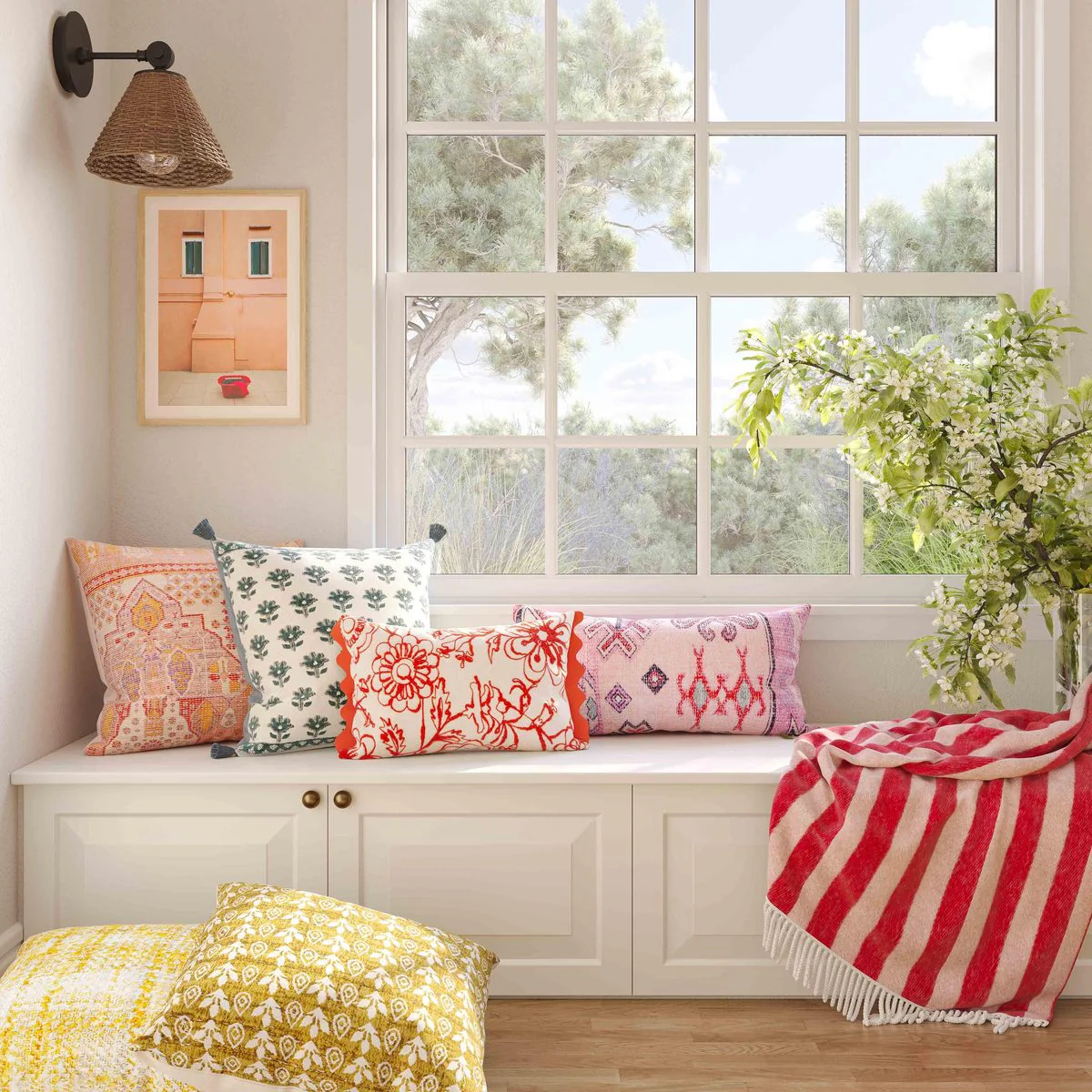 Portia Orange Embroidered Cotton Flex 20 x 12 inch Accent Cushion - Image 10