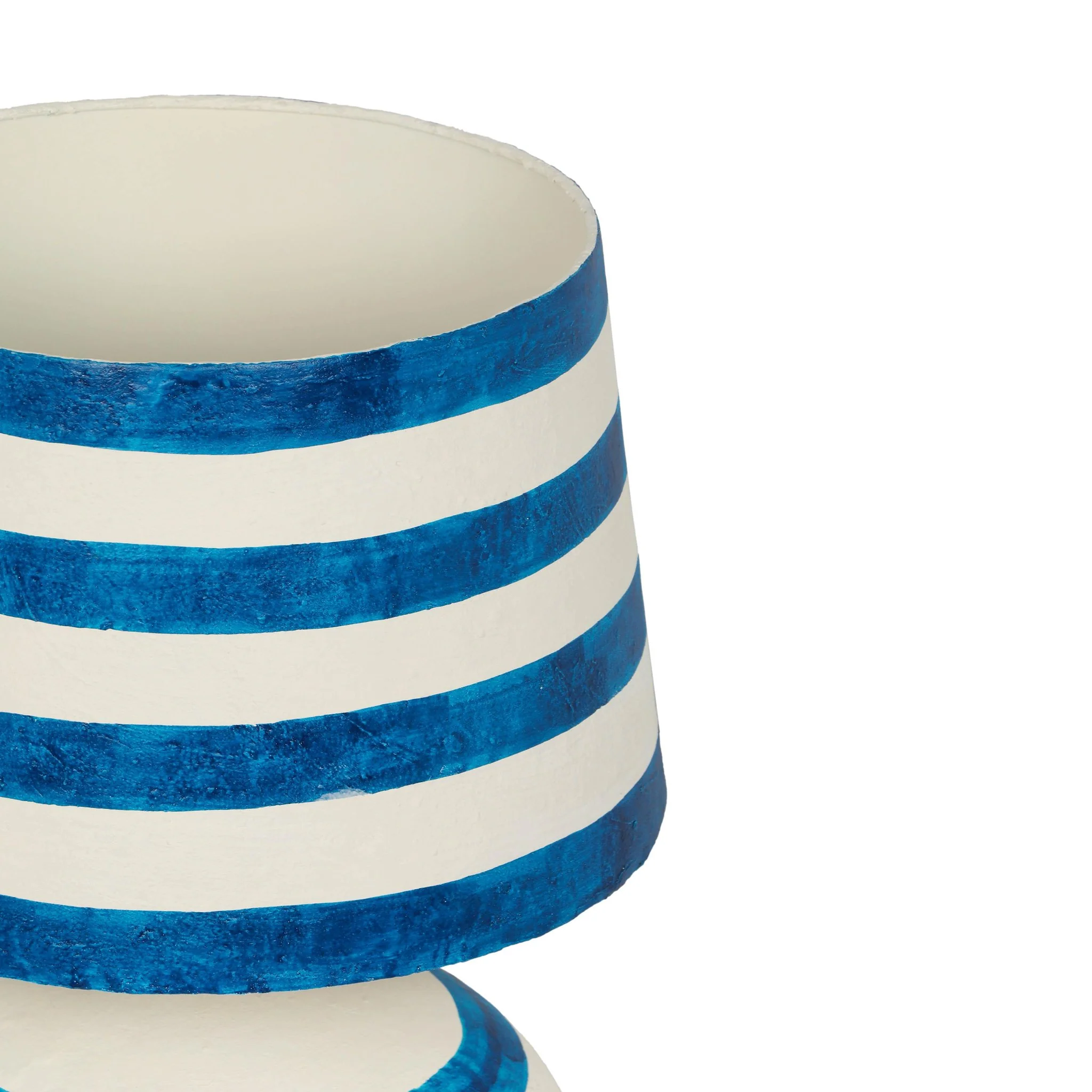 Positano Blue Striped Papier Mache Table Lamp - Image 4