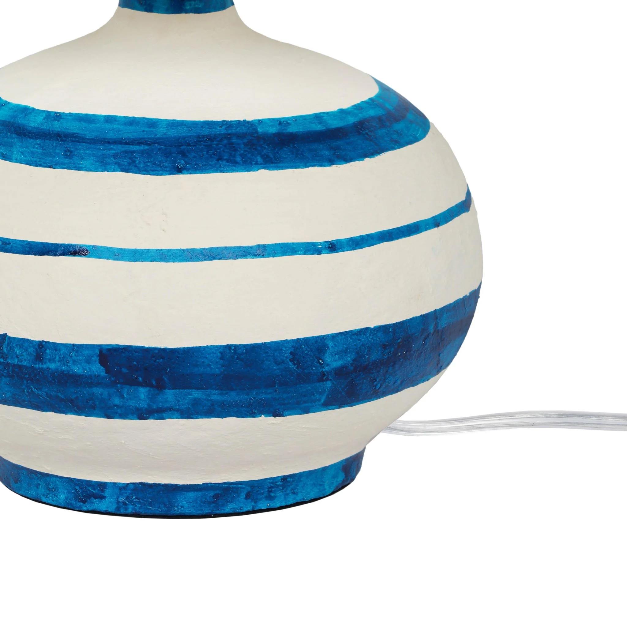 Positano Blue Striped Papier Mache Table Lamp - Image 5