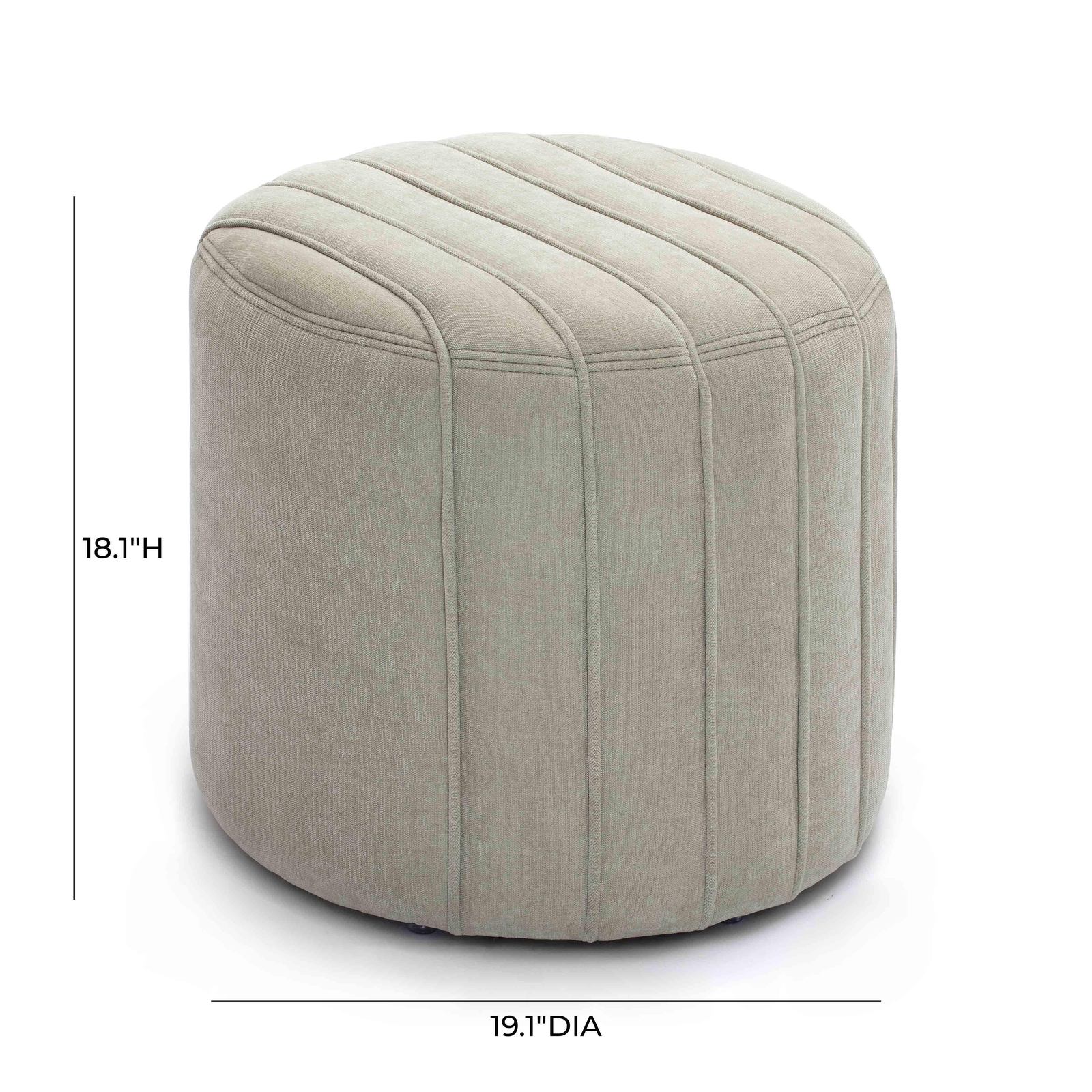 Pouch Mint Green Chenille Ottoman - Image 4